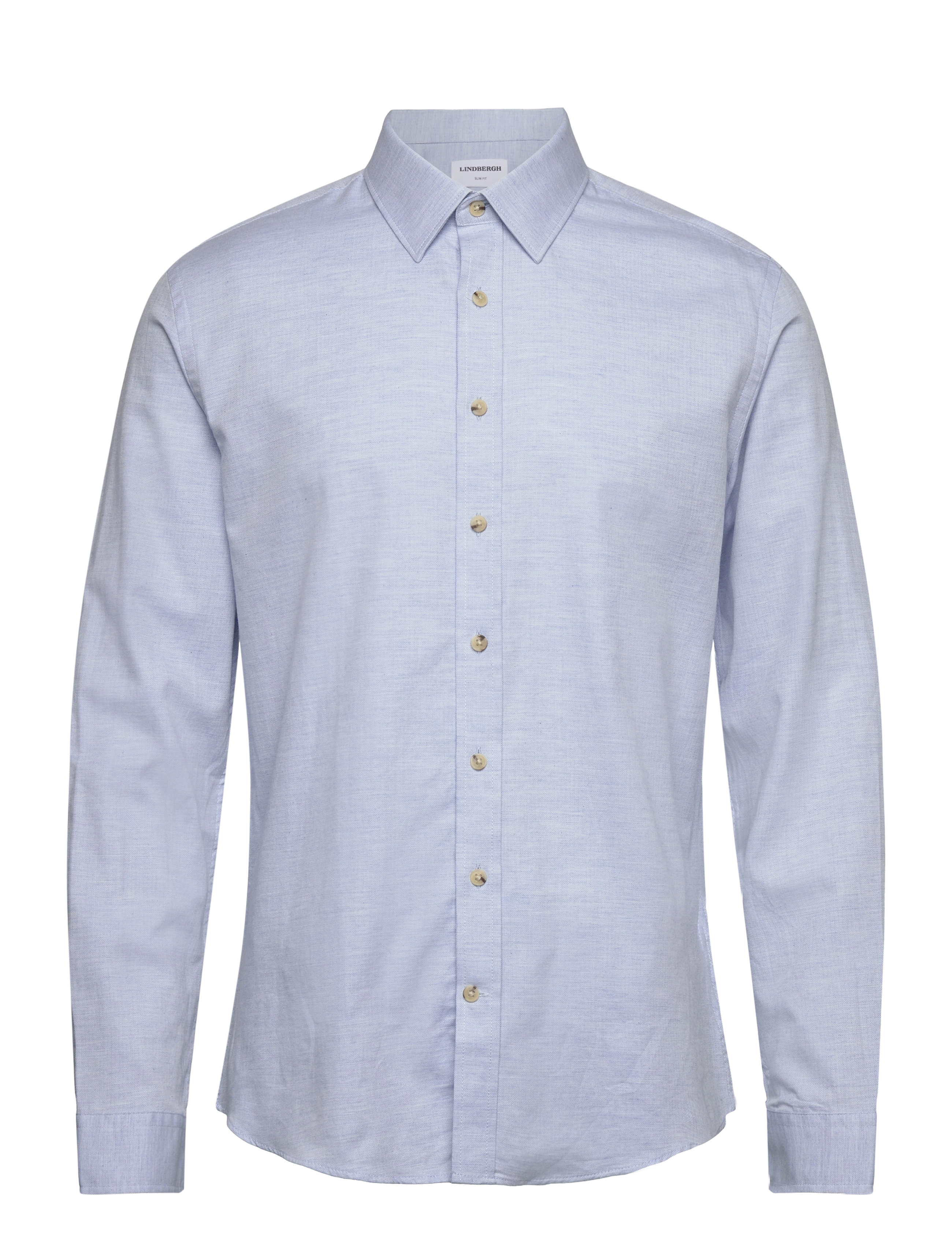 Lindbergh Mélange Herringbone shirt L/S - Basic skjorter - LT BLUE MEL / blue