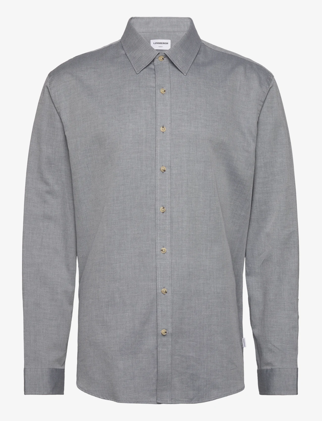 Lindbergh - Mélange Herringbone shirt L/S - basic skjorter - navy mel - 0