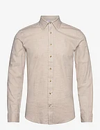 Mélange Herringbone shirt L/S - SAND MEL
