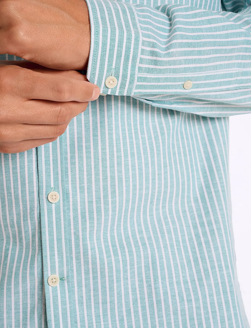 Lindbergh - Striped superflex oxford L/S - triibulised särgid - mint - 5