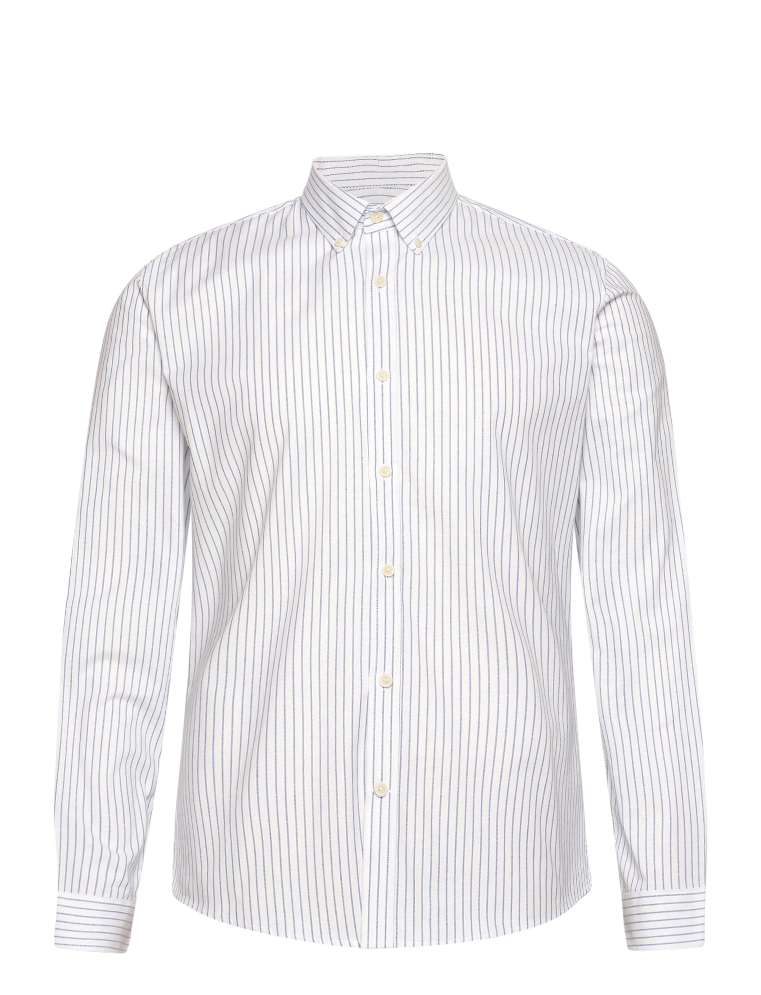 Striped superflex oxford L/S - WHITE