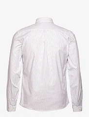 Lindbergh - Striped superflex oxford L/S - oxford shirts - white - 1