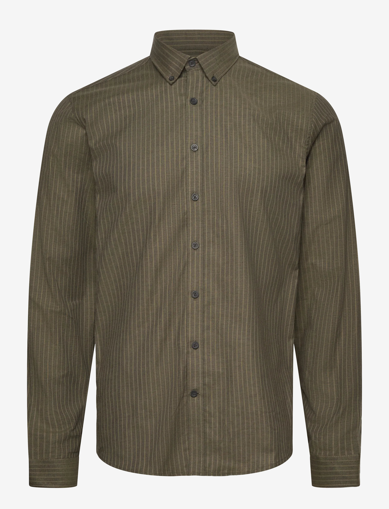 Lindbergh - Striped superflex oxford L/S - oxford skjorter - army - 1