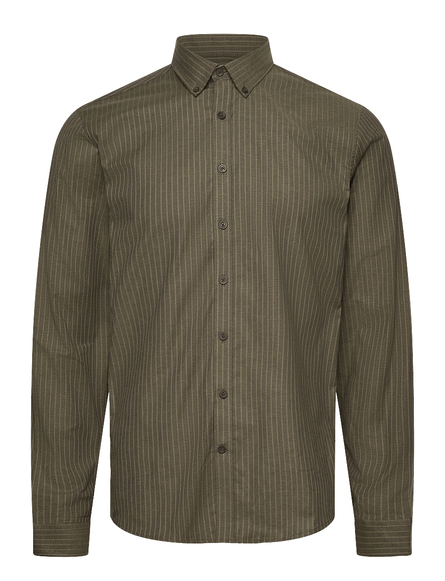 Lindbergh - Striped superflex oxford L/S - gestreifte hemden - army - 1