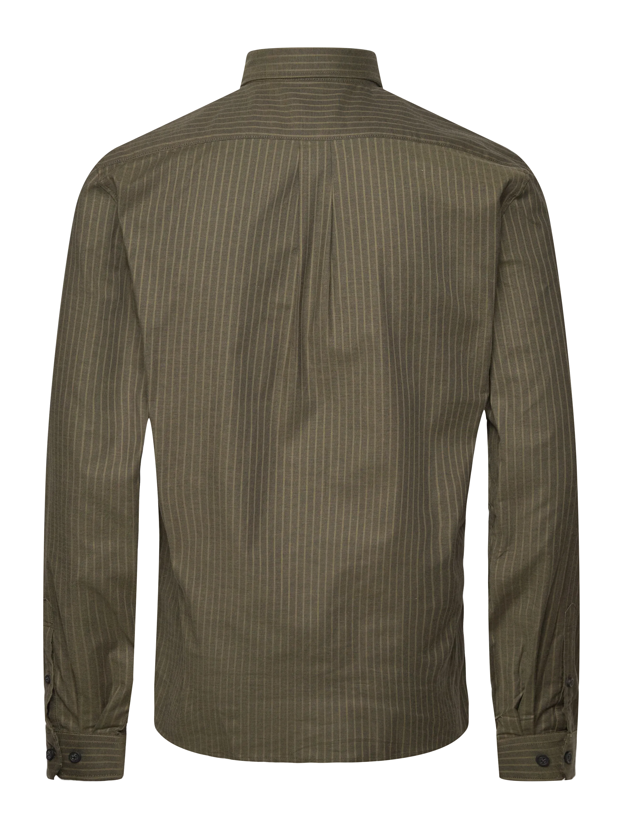 Lindbergh - Striped superflex oxford L/S - gestreifte hemden - army - 2