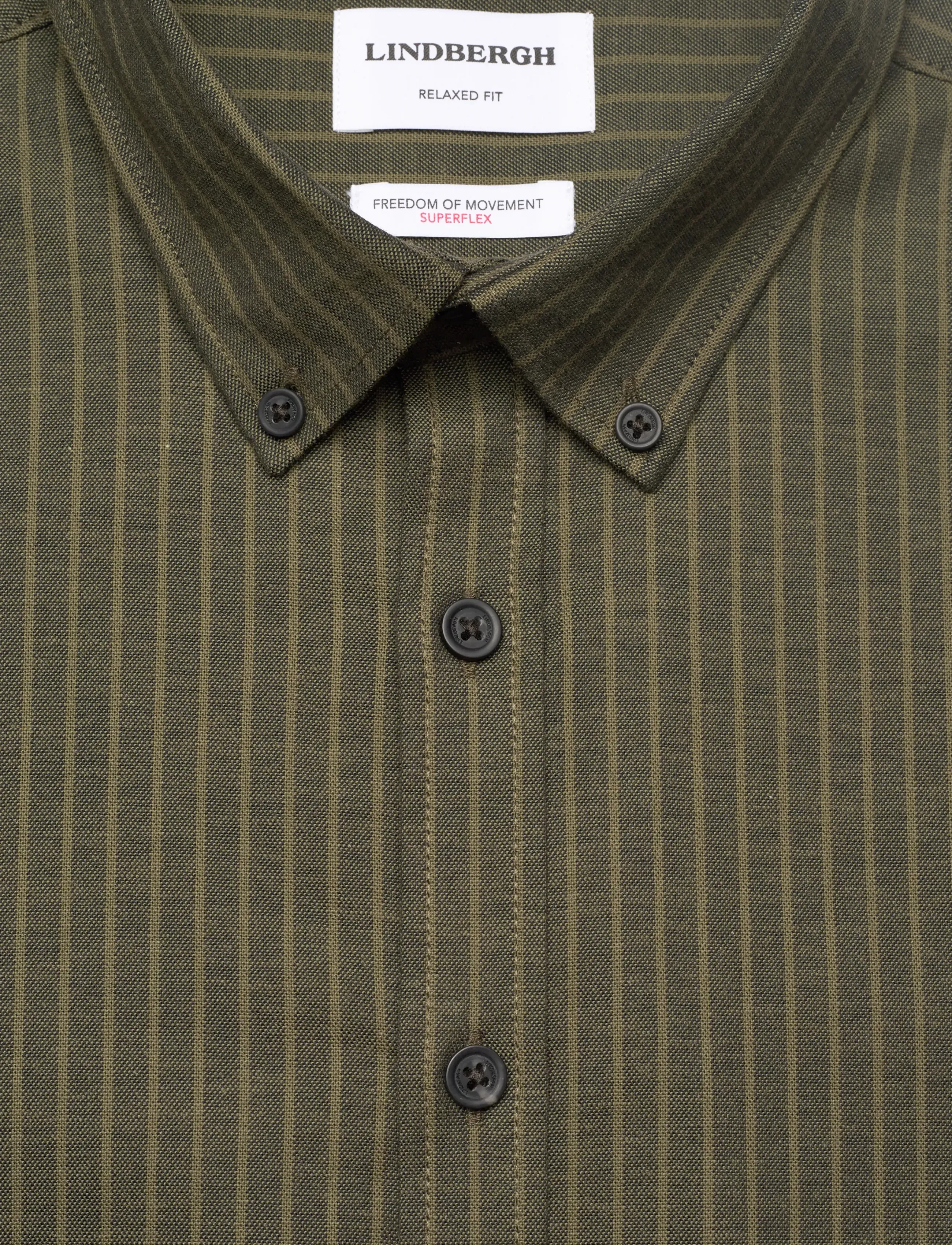 Lindbergh - Striped superflex oxford L/S - raidalliset kauluspaidat - army - 5
