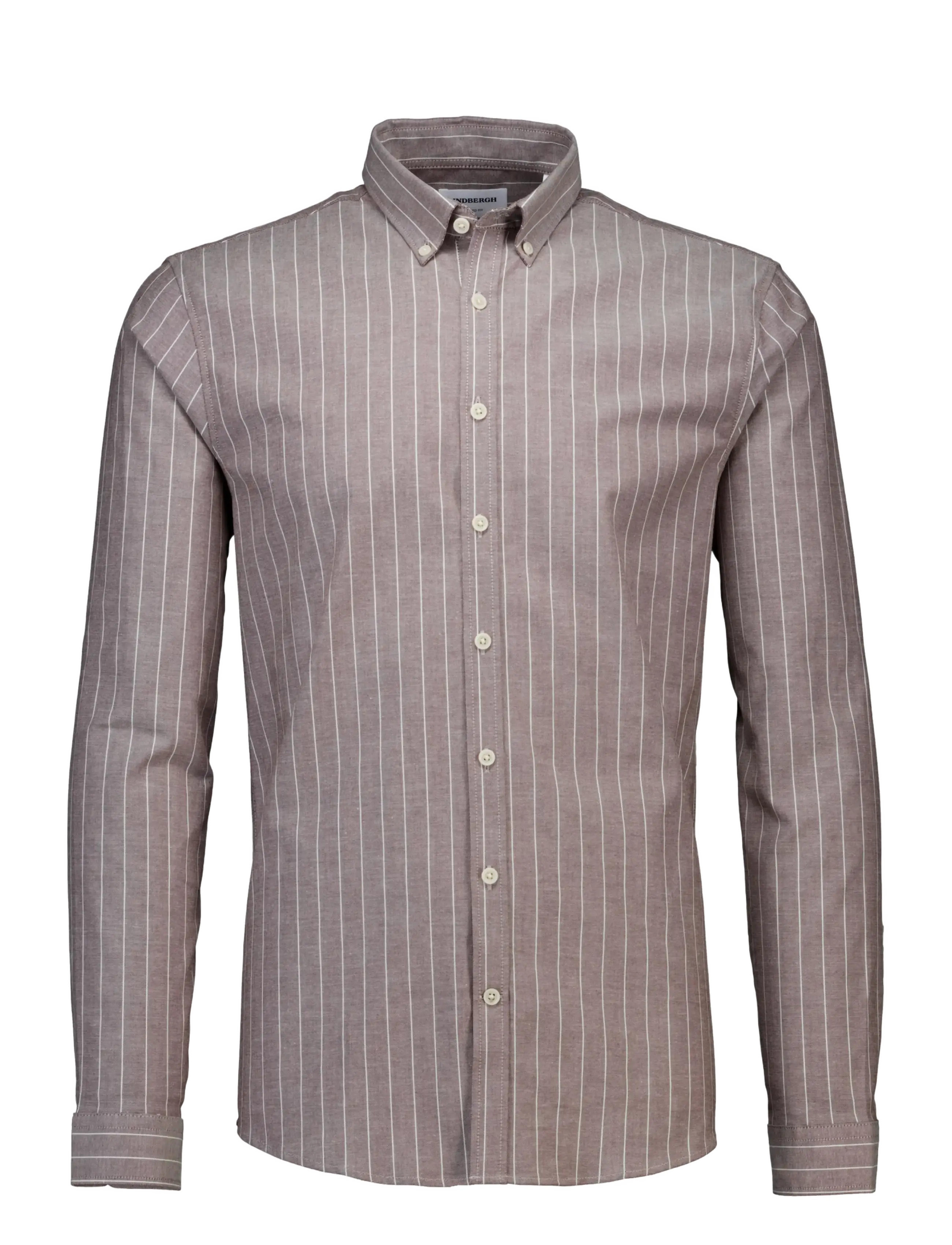 Lindbergh - Striped superflex oxford L/S - randiga skjortor - burgundy - 1