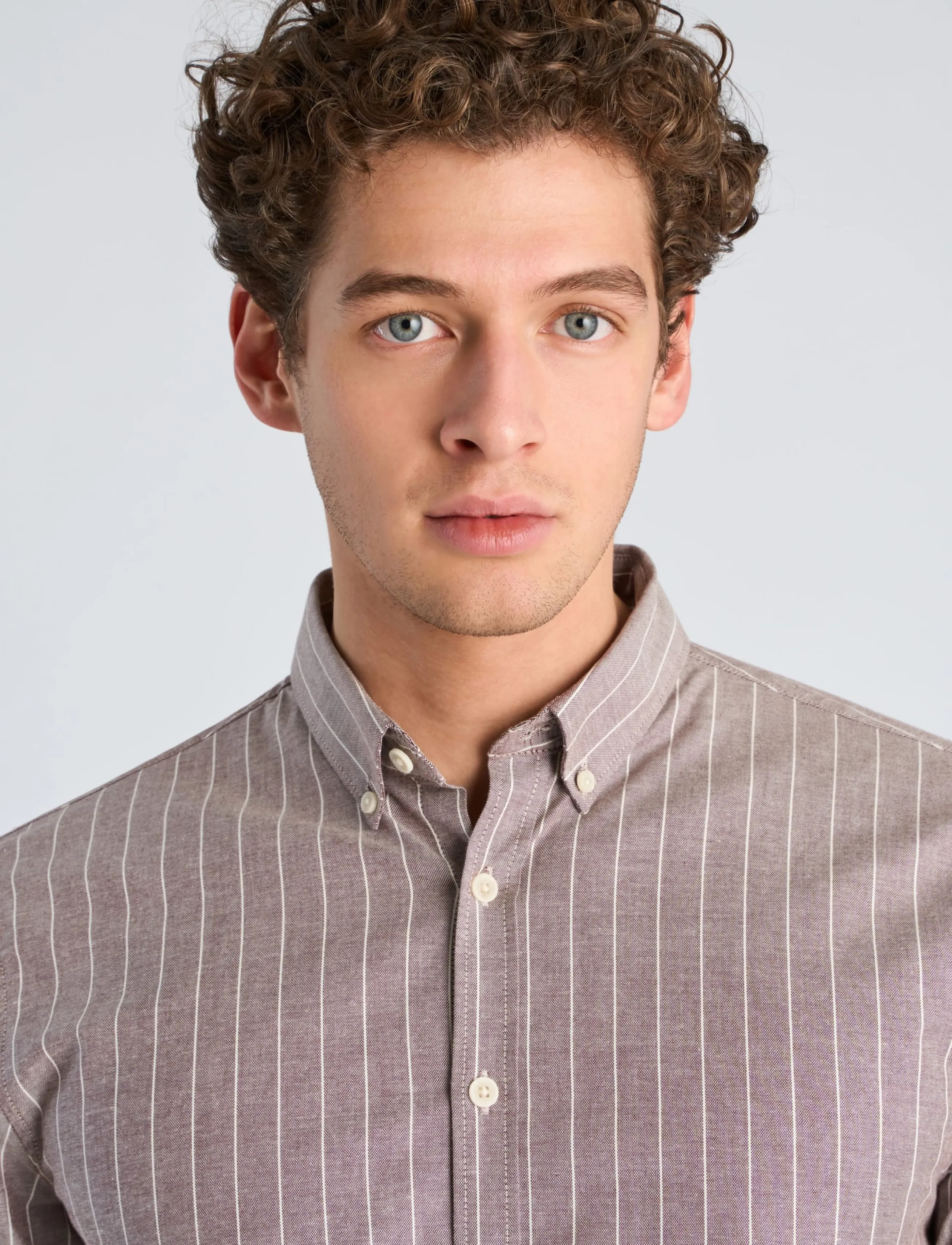 Lindbergh - Striped superflex oxford L/S - randiga skjortor - burgundy - 5
