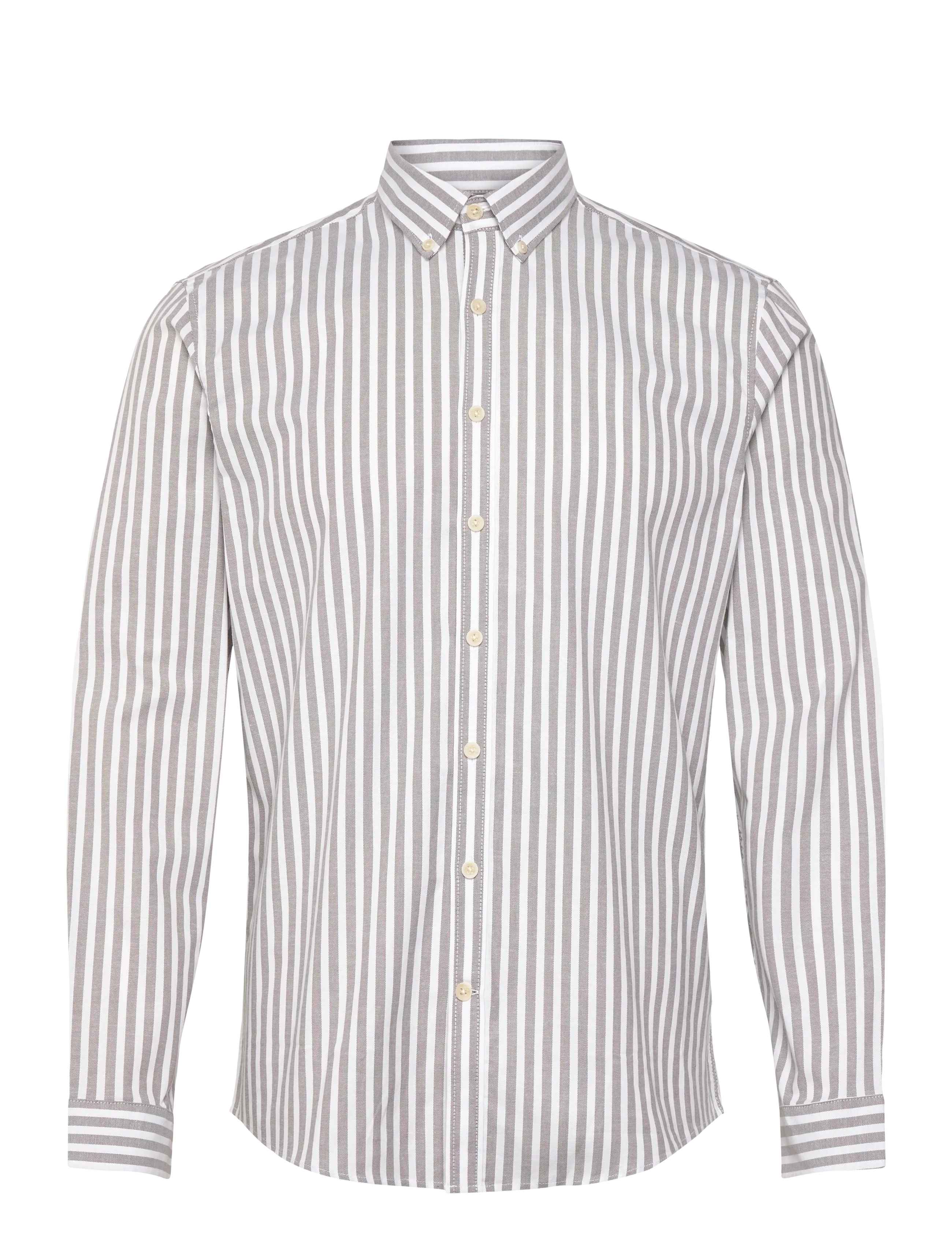 Striped superflex oxford L/S - DK STONE