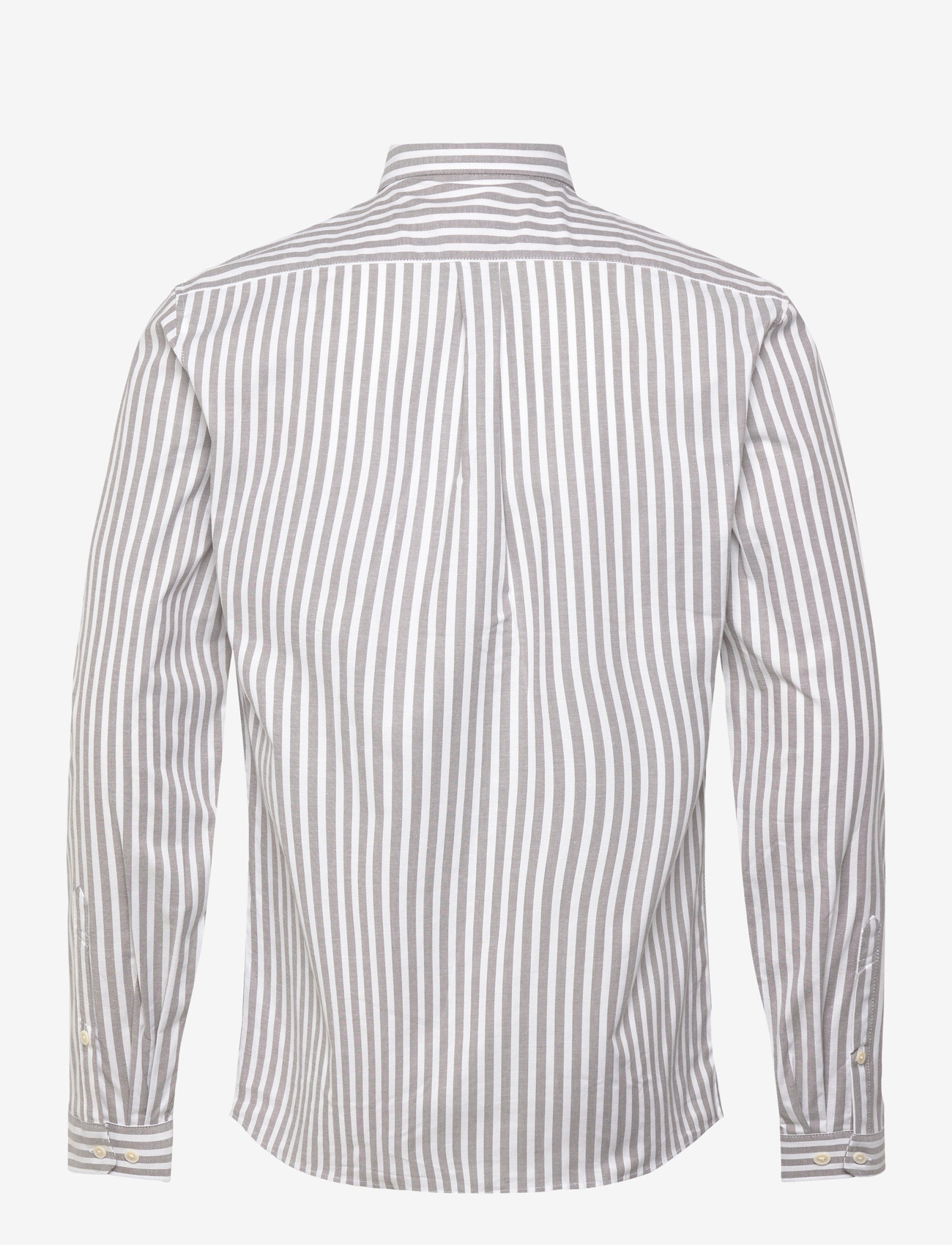 Lindbergh - Striped superflex oxford L/S - raidalliset kauluspaidat - dk stone - 2