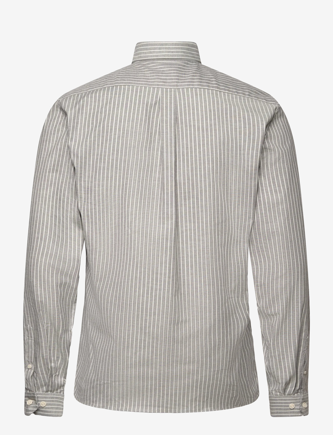 Lindbergh - Striped superflex oxford L/S - randiga skjortor - dusty grey - 2