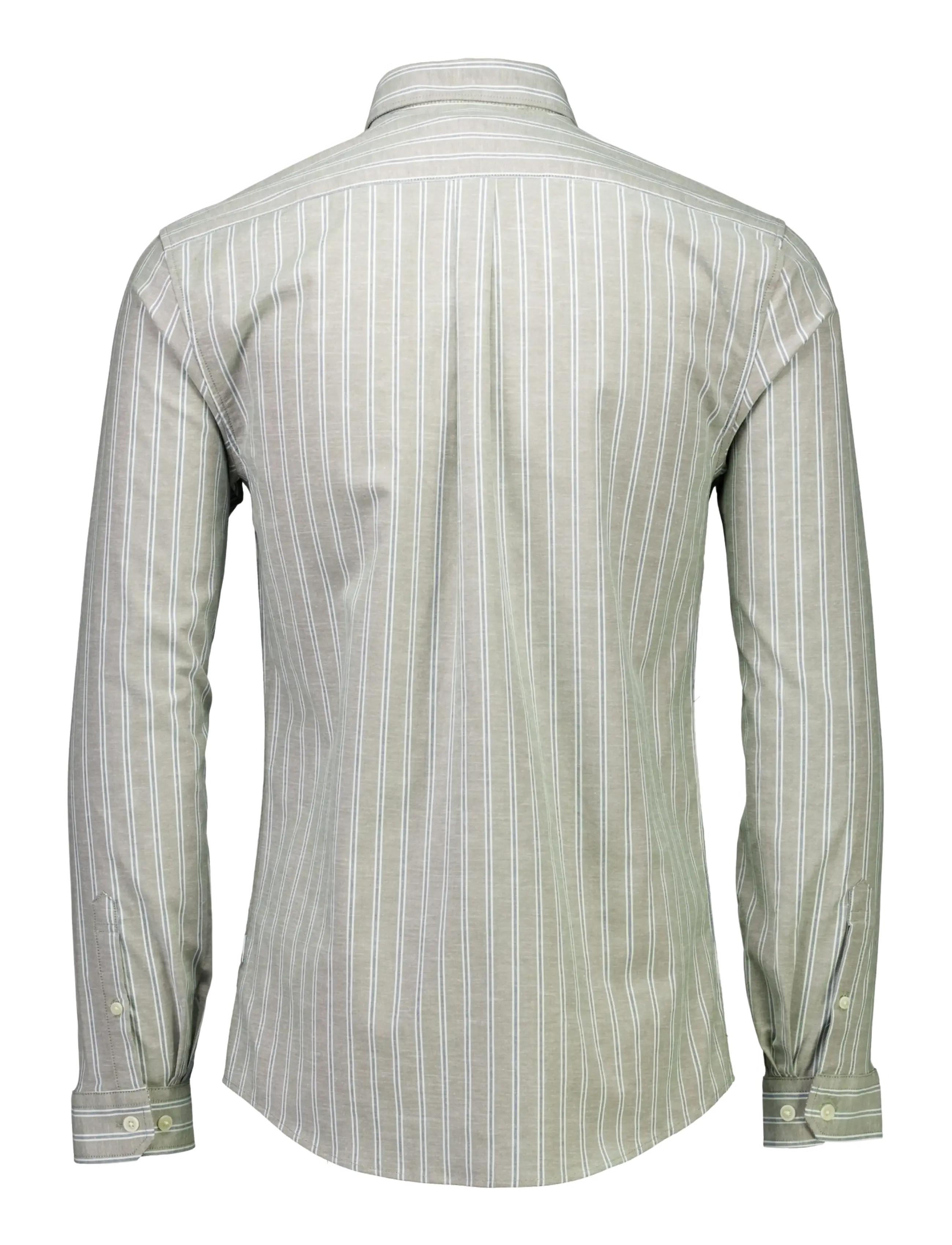 Lindbergh - Striped superflex oxford L/S - randiga skjortor - green - 2
