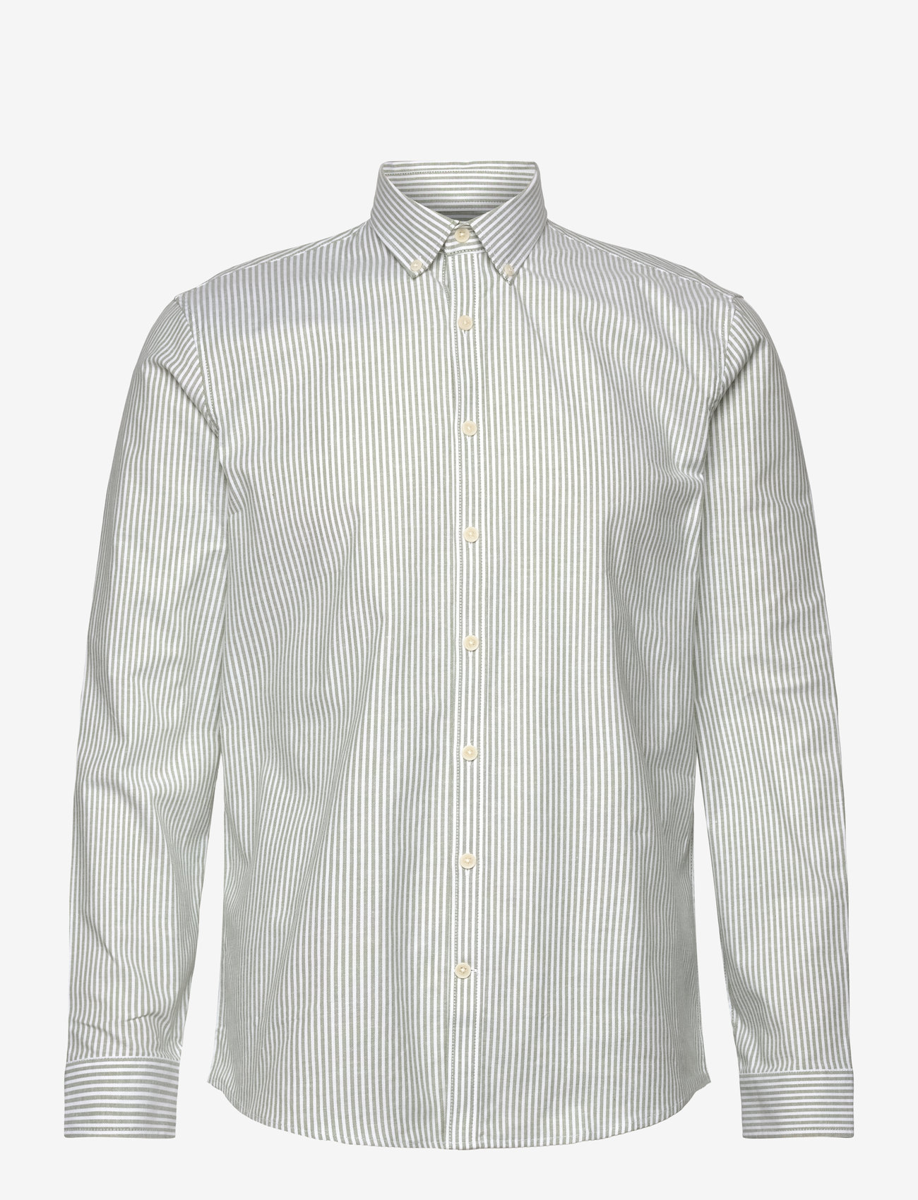 Lindbergh - Striped superflex oxford L/S - oxford-skjortor - lt army - 1