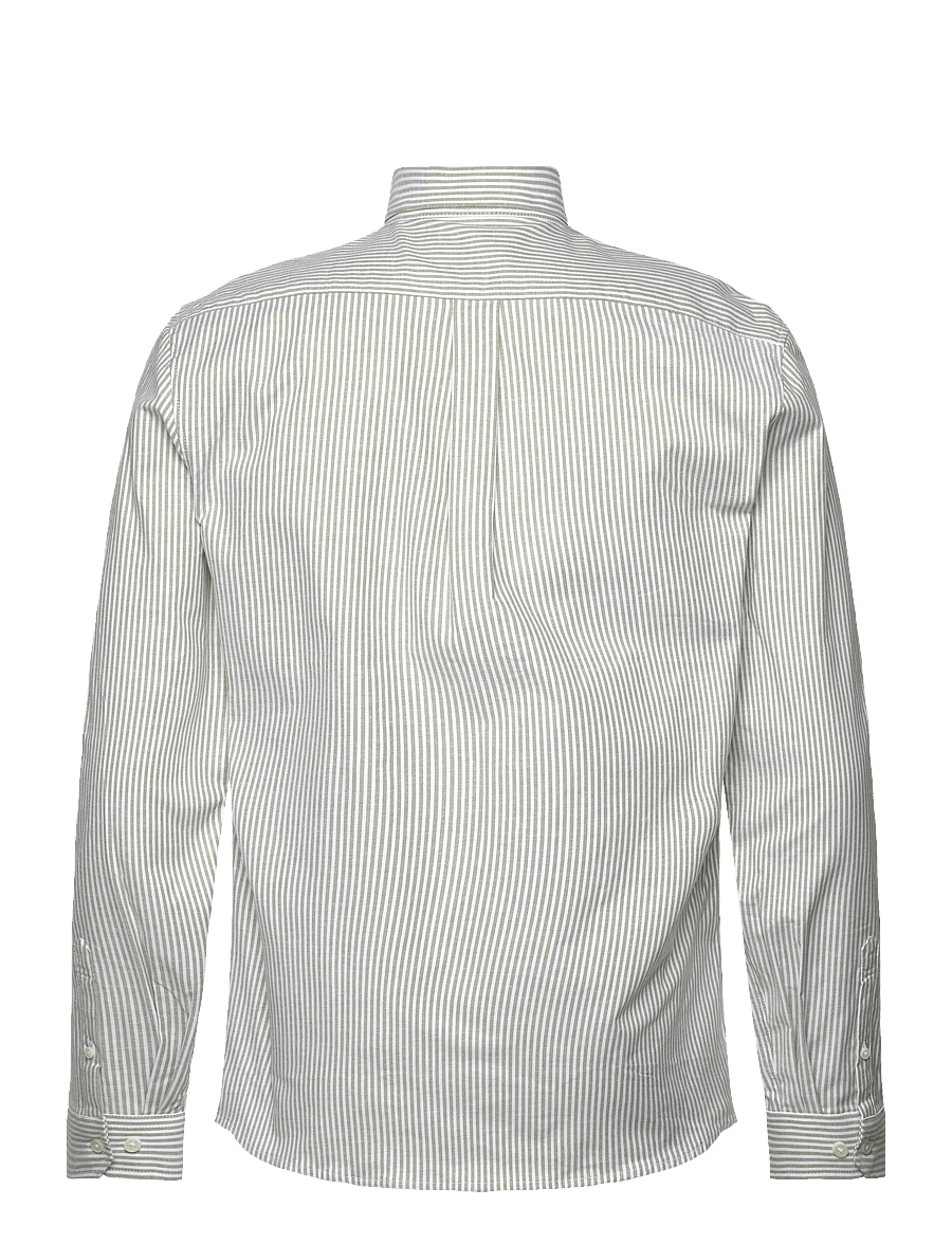 Lindbergh - Striped superflex oxford L/S - gestreifte hemden - lt army - 2