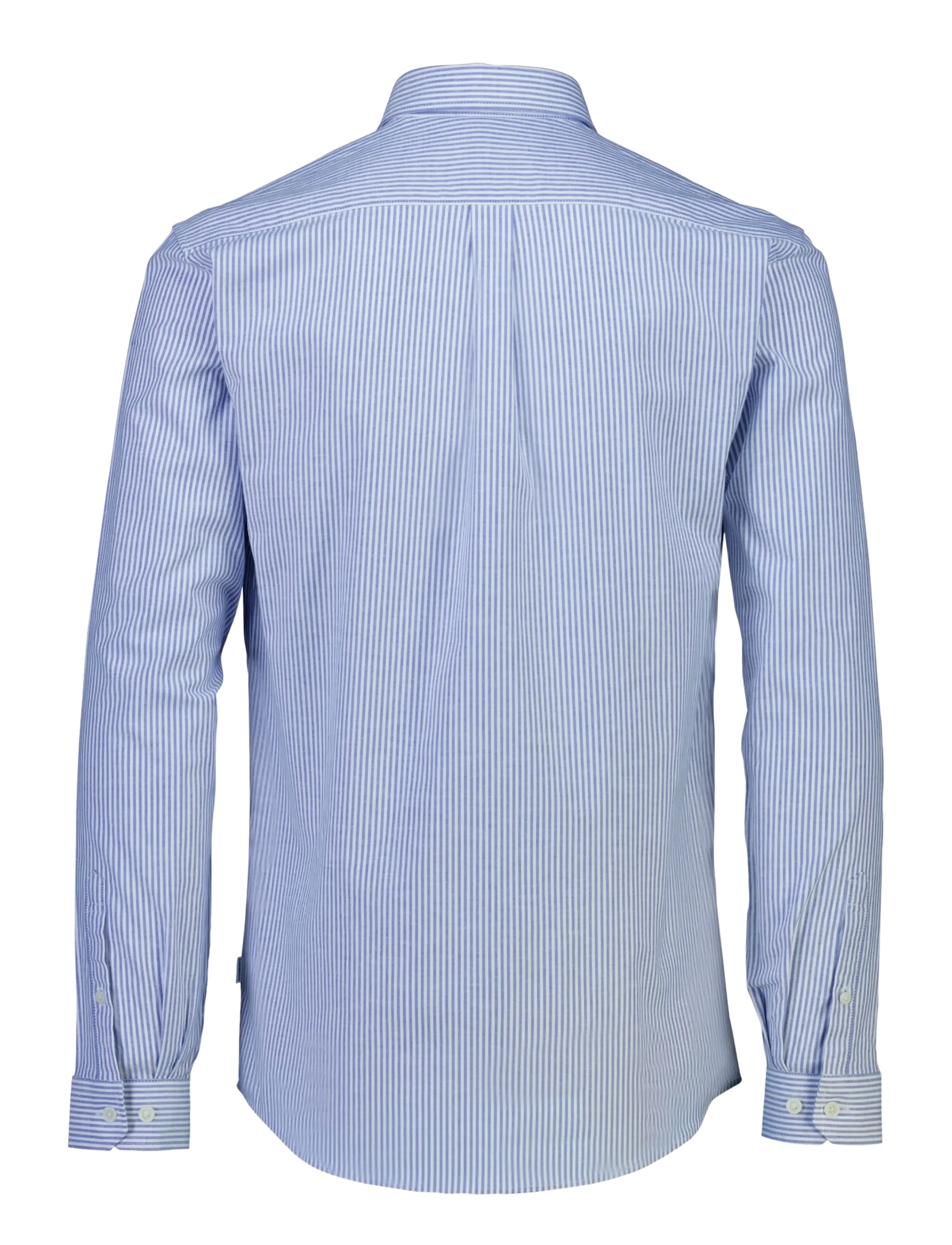 Lindbergh - Striped superflex oxford L/S - randiga skjortor - mid blue - 2