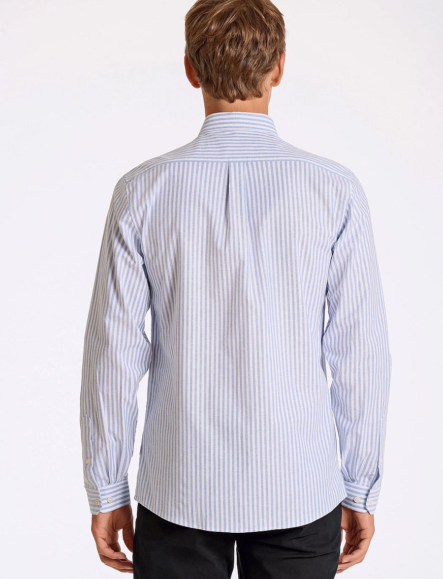 Lindbergh - Striped superflex oxford L/S - gestreifte hemden - sky blue - 3