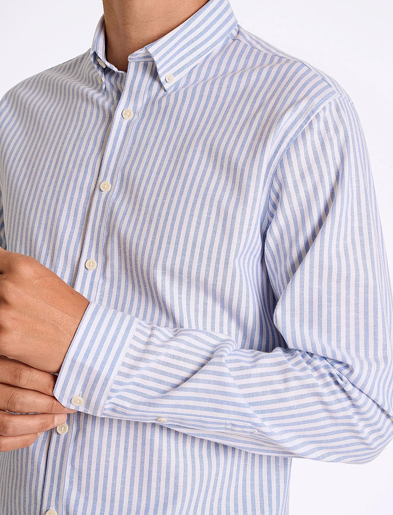 Lindbergh - Striped superflex oxford L/S - gestreifte hemden - sky blue - 5