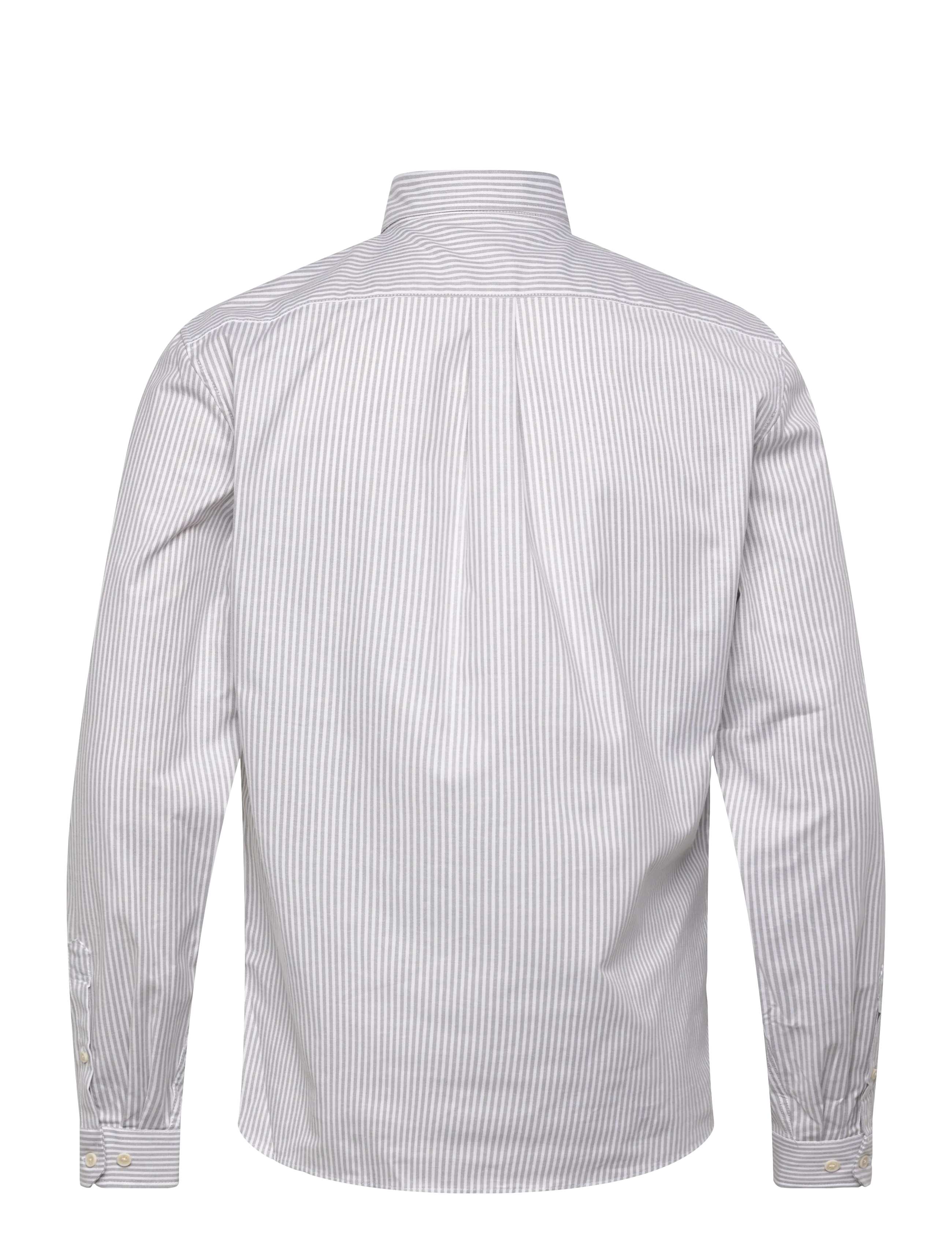 Lindbergh - Striped superflex oxford L/S - randiga skjortor - stone grey - 2