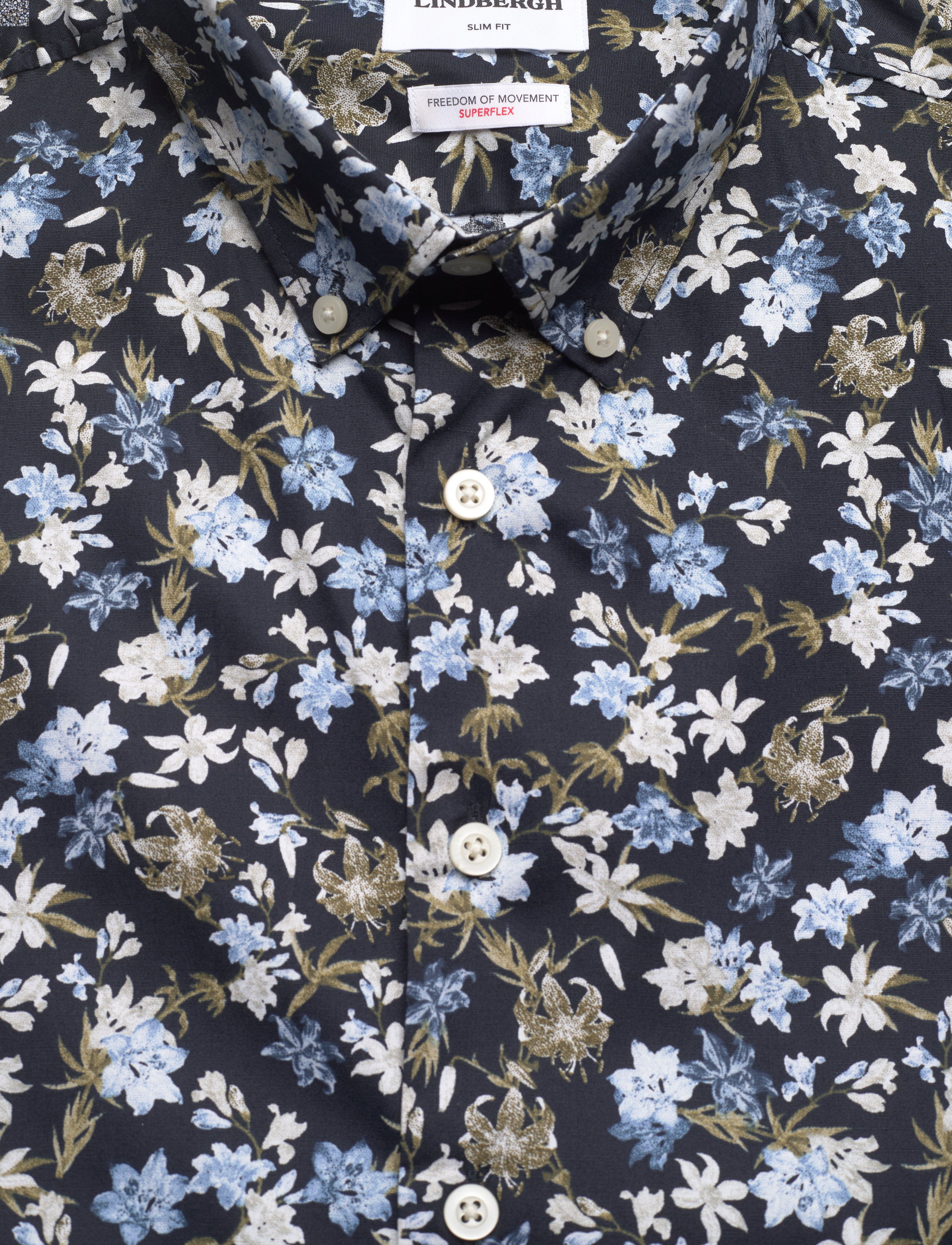 Lindbergh - AOP floral shirt L/S - blue - 2