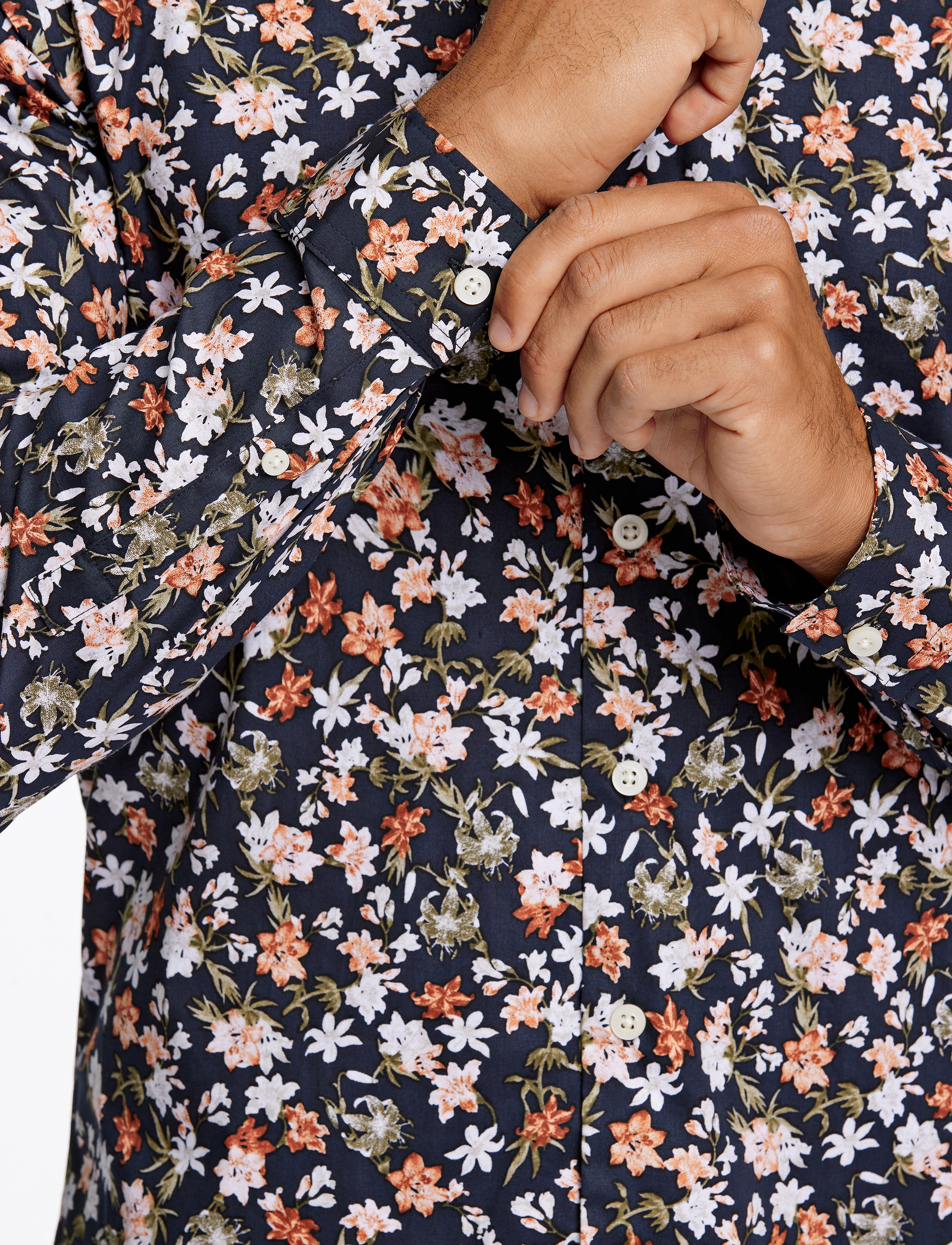 Lindbergh - AOP floral shirt L/S - coral - 2