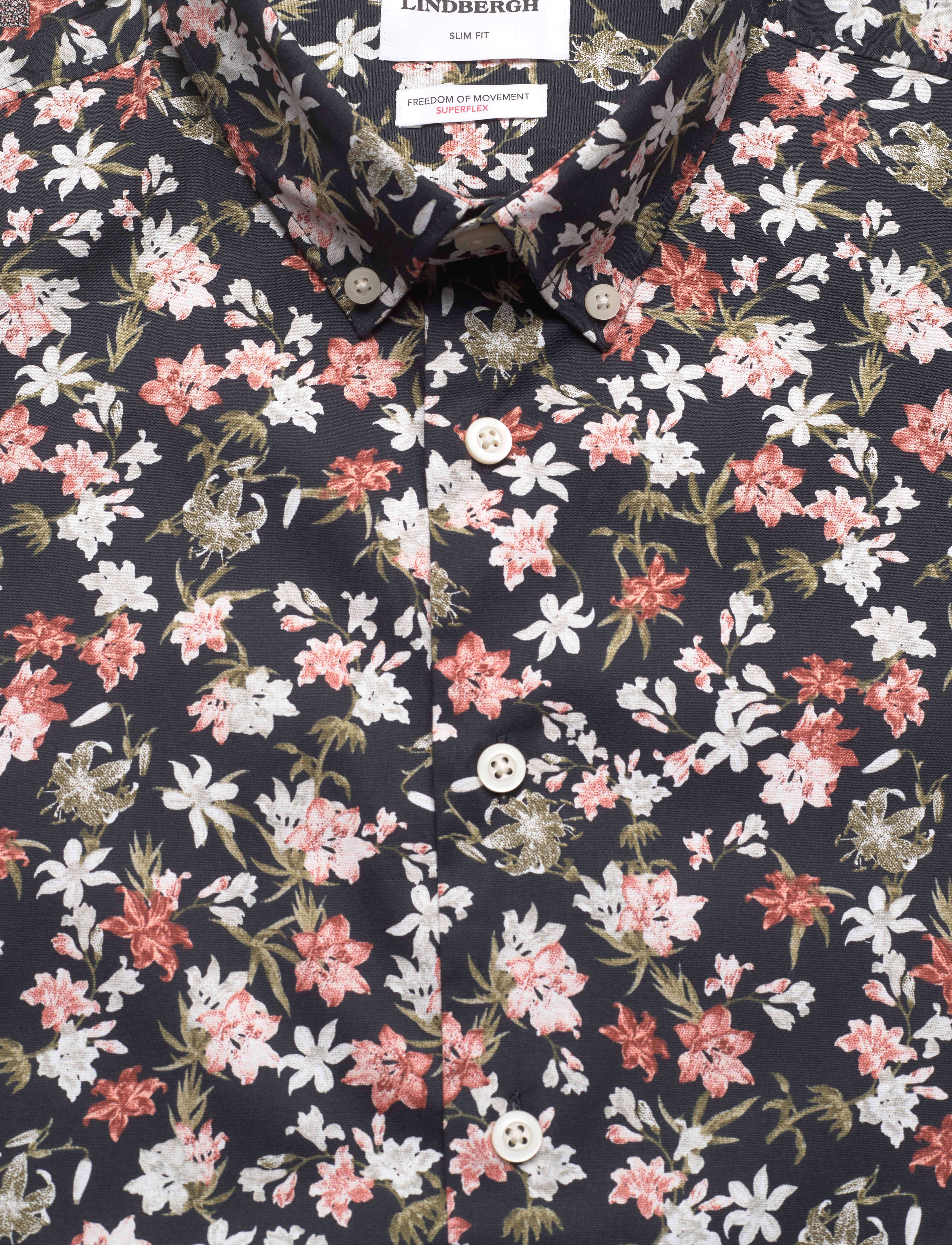 Lindbergh - AOP floral shirt L/S - coral - 4