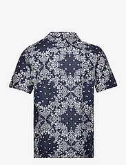 Lindbergh - Paisley AOP shirt S/S - kortermede skjorter - navy - 1