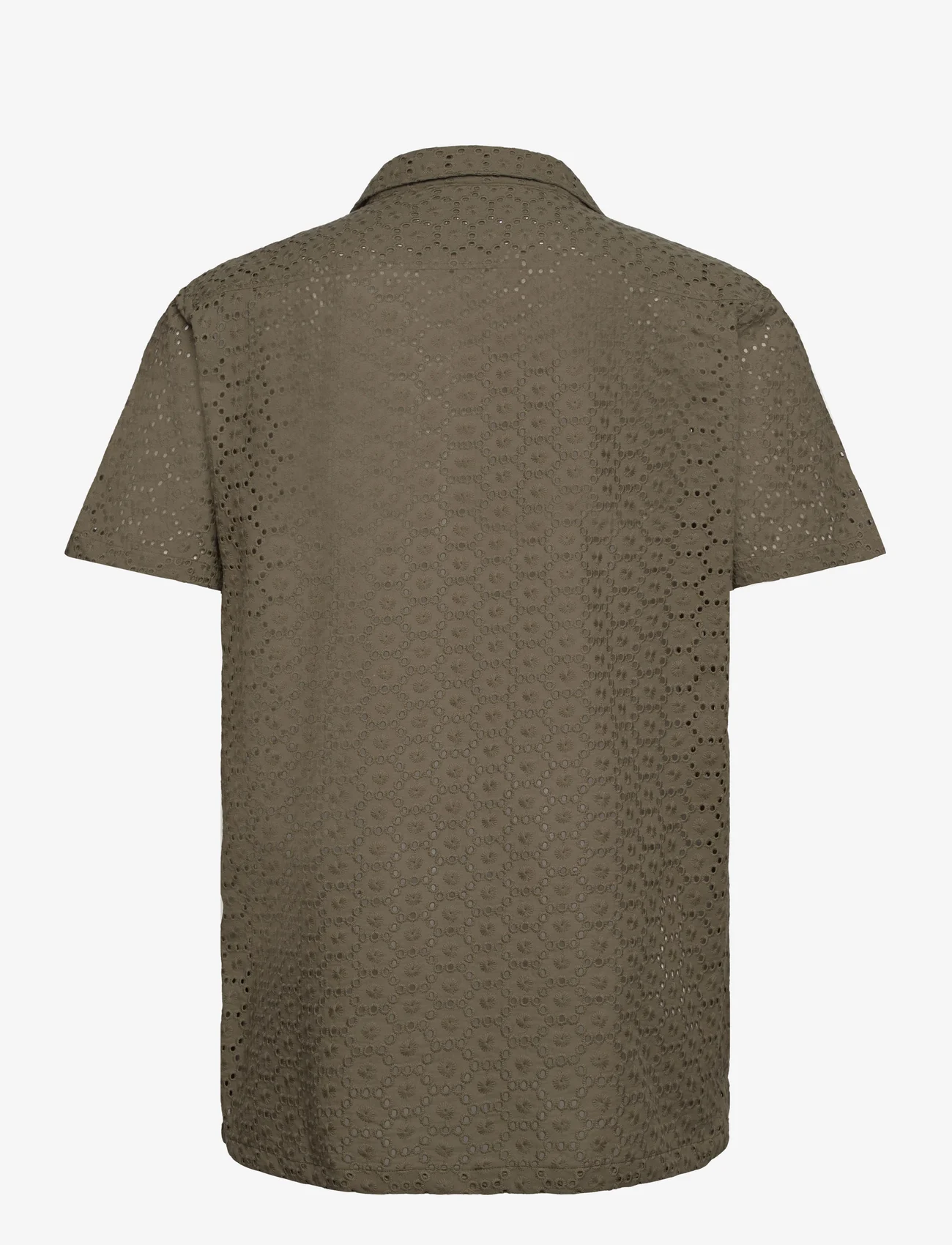 Lindbergh - Embroidery cotton shirt S/S - basic-hemden - army - 1