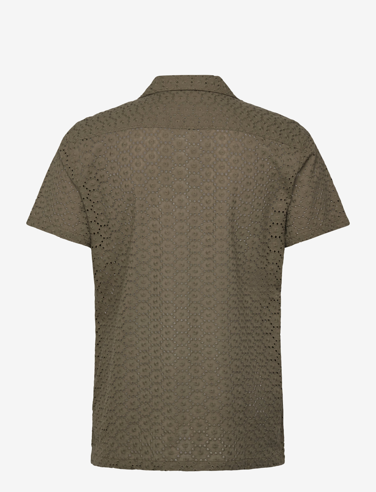 Lindbergh - Embroidery cotton shirt S/S - marškiniai trumpomis rankovėmis - army - 1