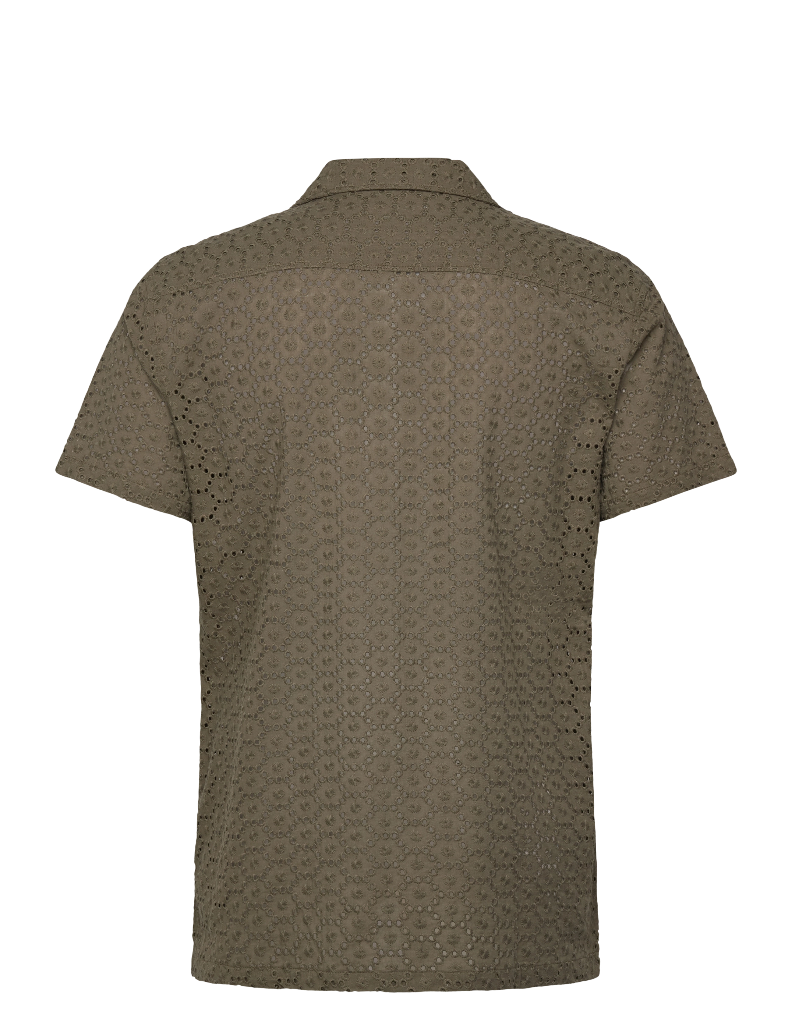 Lindbergh - Embroidery cotton shirt S/S - kortærmede skjorter - army - 1