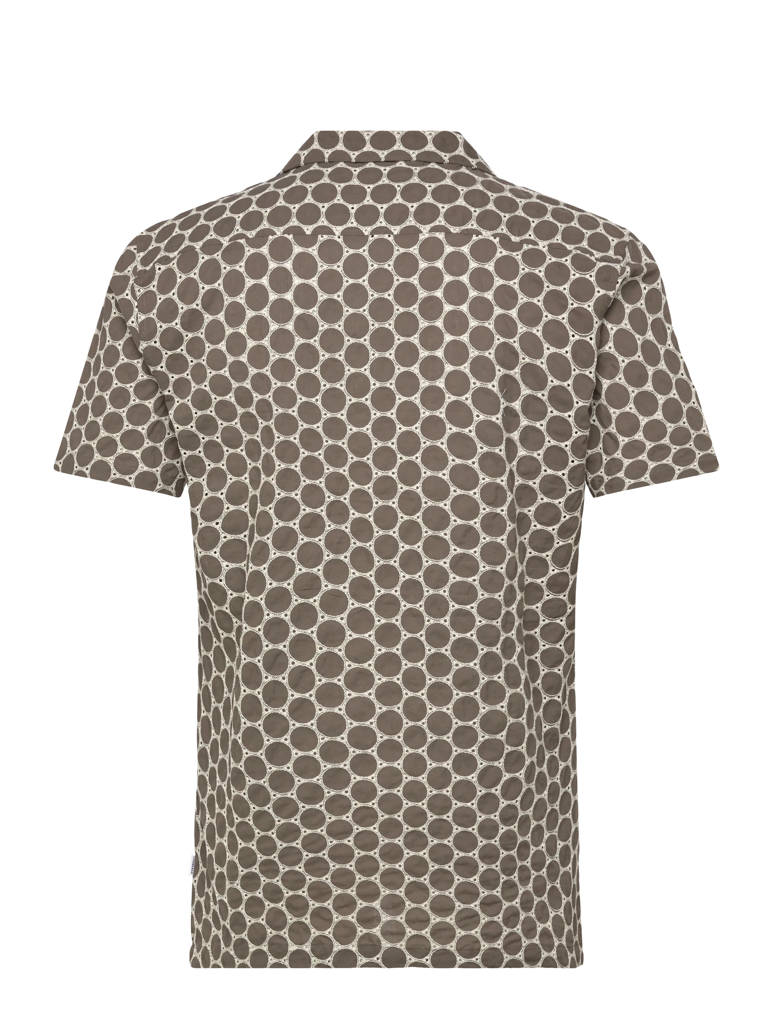 Lindbergh - Embroidery cotton shirt S/S - kortærmede skjorter - dk stone - 2