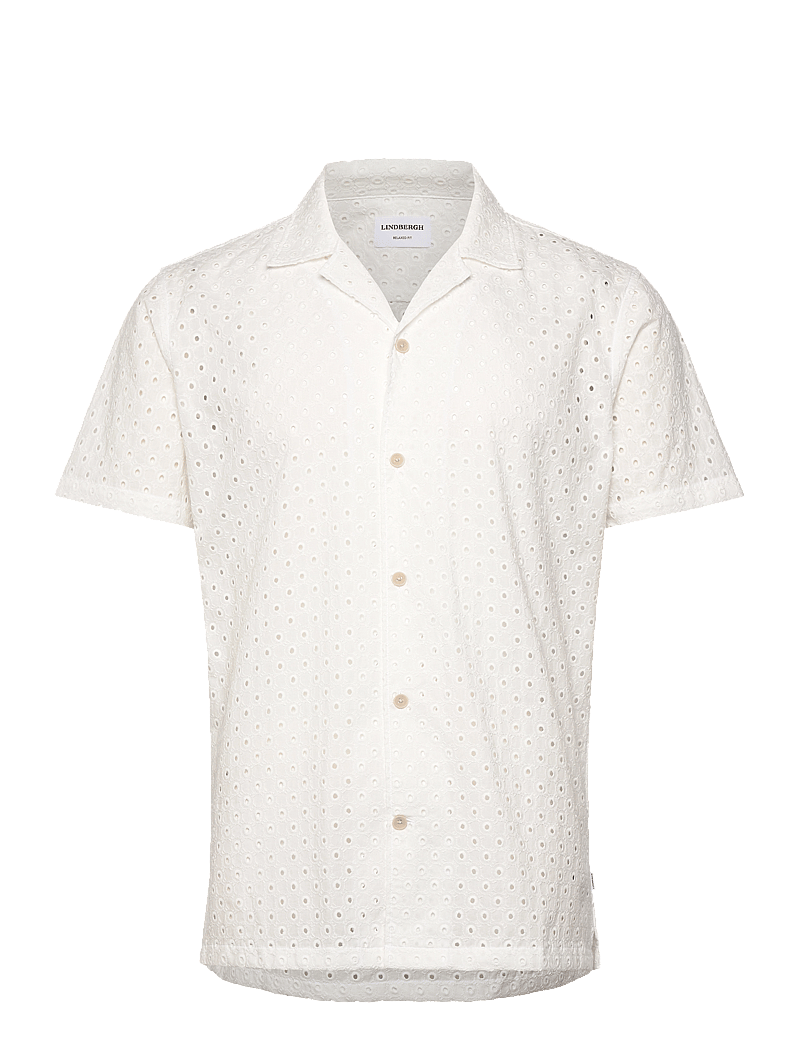 Lindbergh - Embroidery cotton shirt S/S - krótki rękaw - white - 1