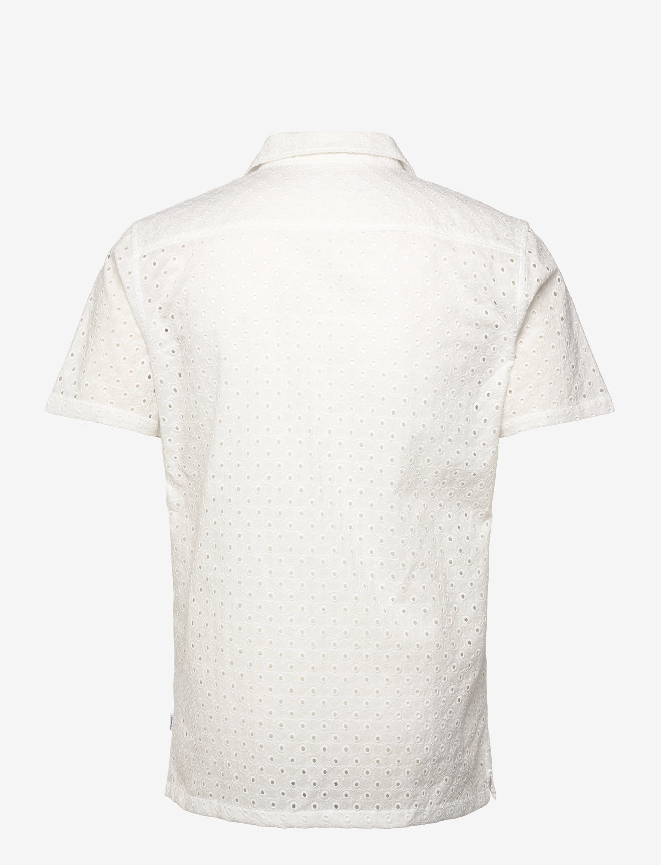 Lindbergh - Embroidery cotton shirt S/S - kortärmade skjortor - white - 1