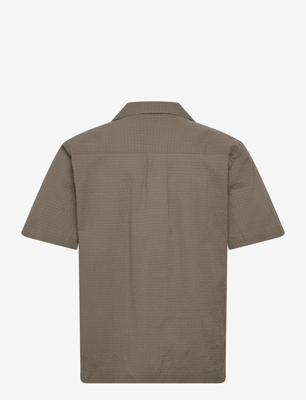 Lindbergh - Seersucker shirt S/S - kortærmede skjorter - lt army - 2