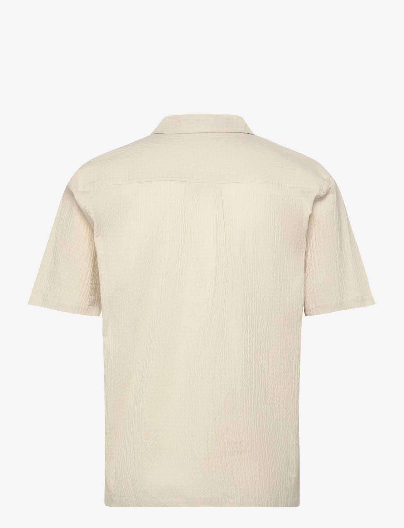 Lindbergh - Seersucker shirt S/S - kortærmede skjorter - lt stone - 2