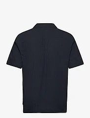 Lindbergh - Seersucker shirt S/S - short-sleeved shirts - navy - 1