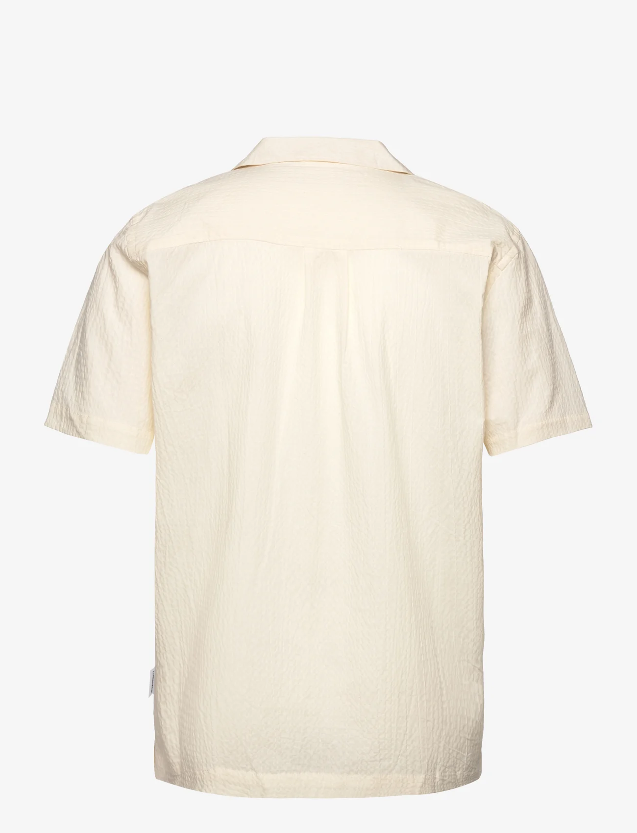 Lindbergh - Seersucker shirt S/S - kortærmede skjorter - off white - 1