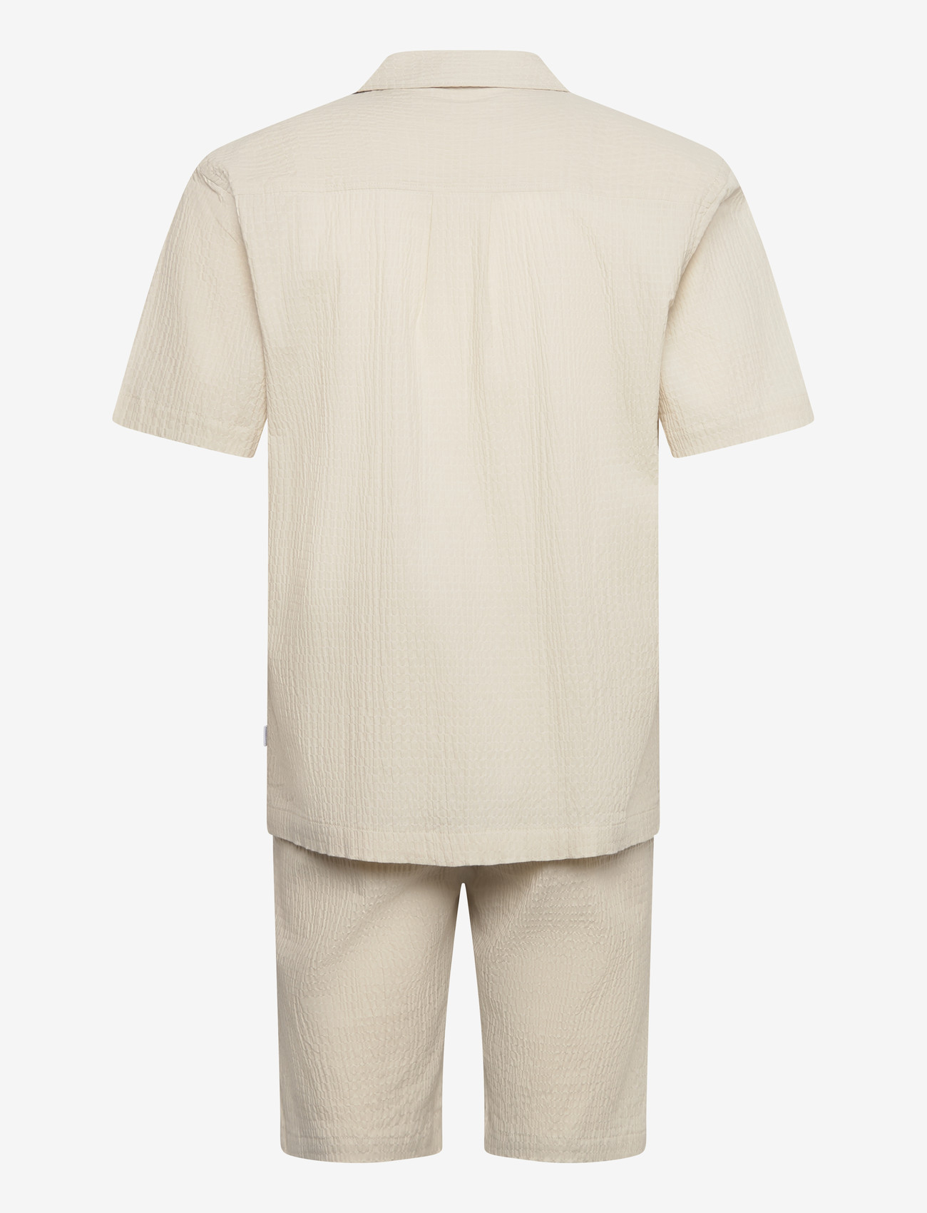 Lindbergh - Seersucker shirt S/S+shorts - casual shorts - lt stone - 2