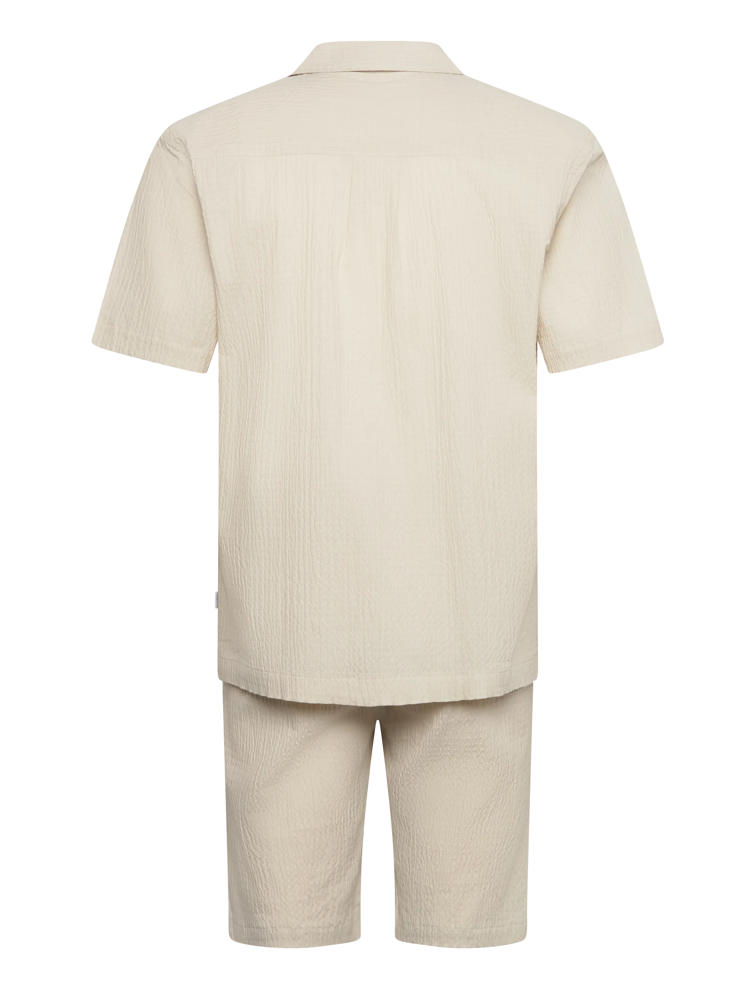 Lindbergh - Seersucker shirt S/S+shorts - casual shorts - lt stone - 2