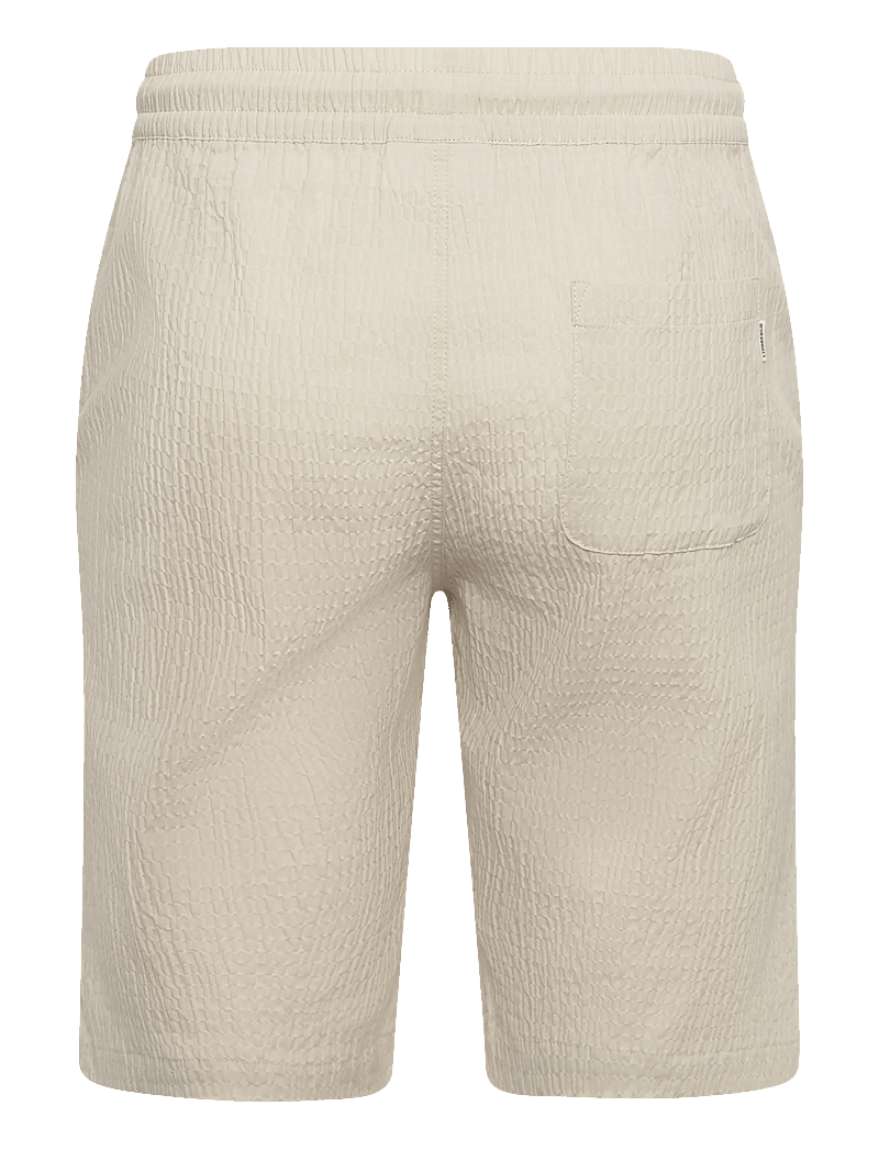 Lindbergh - Seersucker shirt S/S+shorts - casual shorts - lt stone - 4