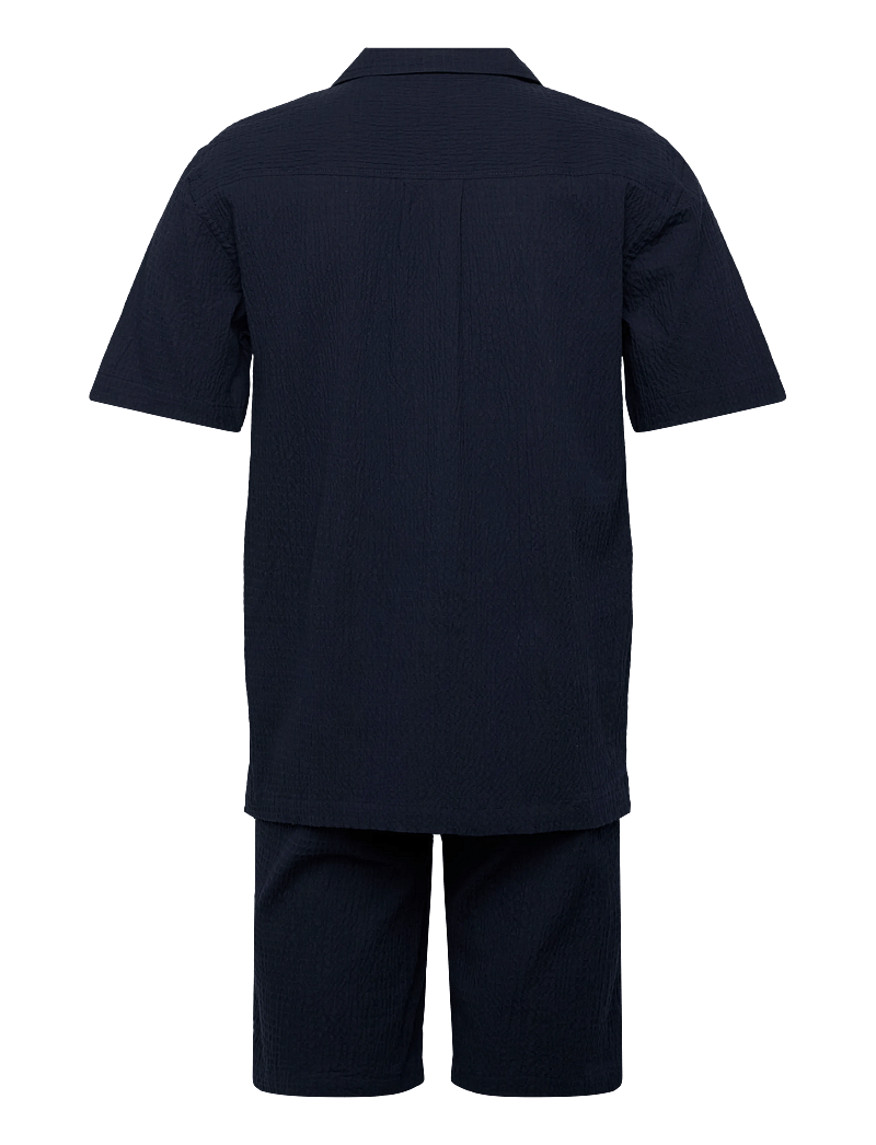 Lindbergh - Seersucker shirt S/S+shorts - casual shorts - navy - 2