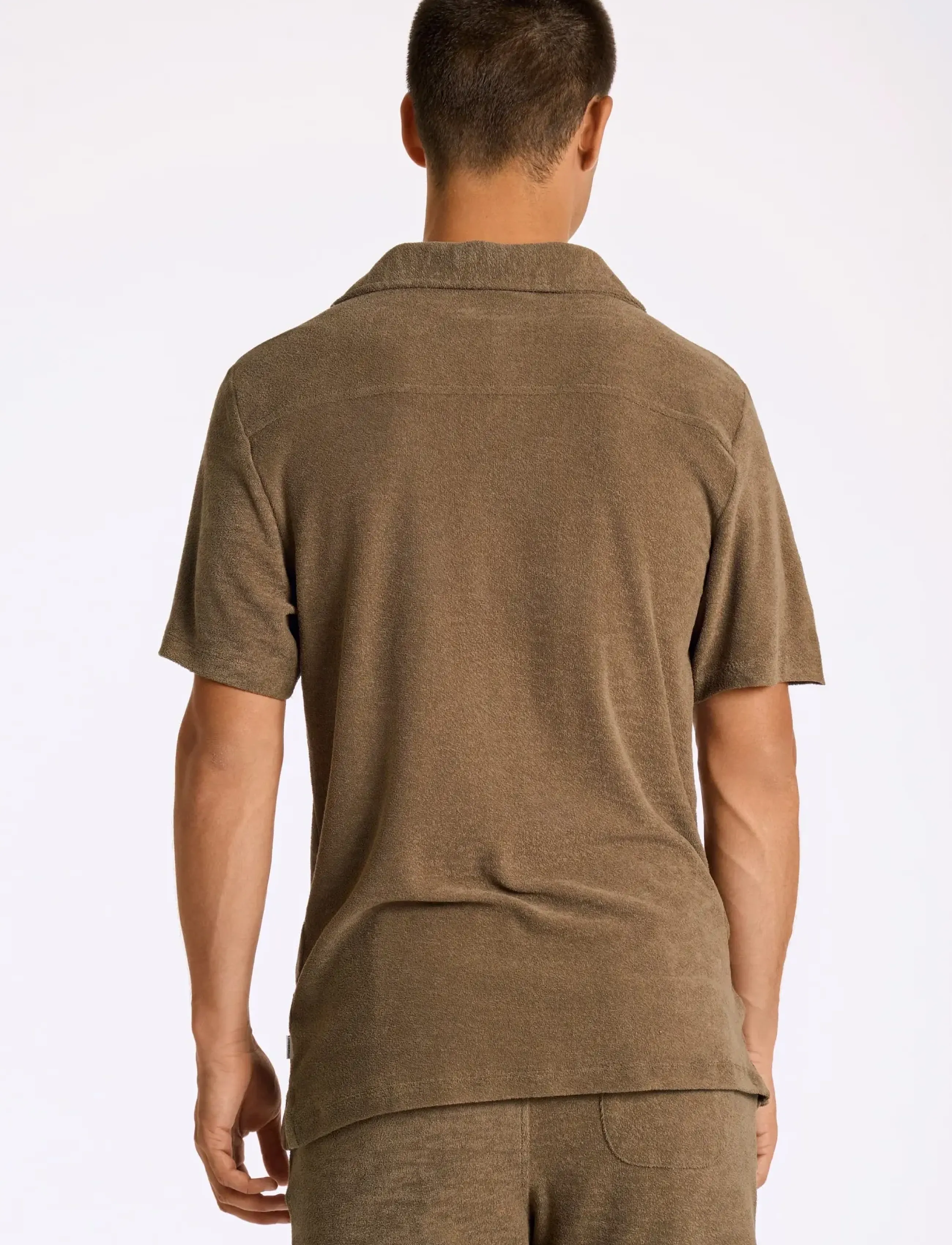 Lindbergh - Relaxed fit towel shirt S/S - kortærmede skjorter - dk stone - 4