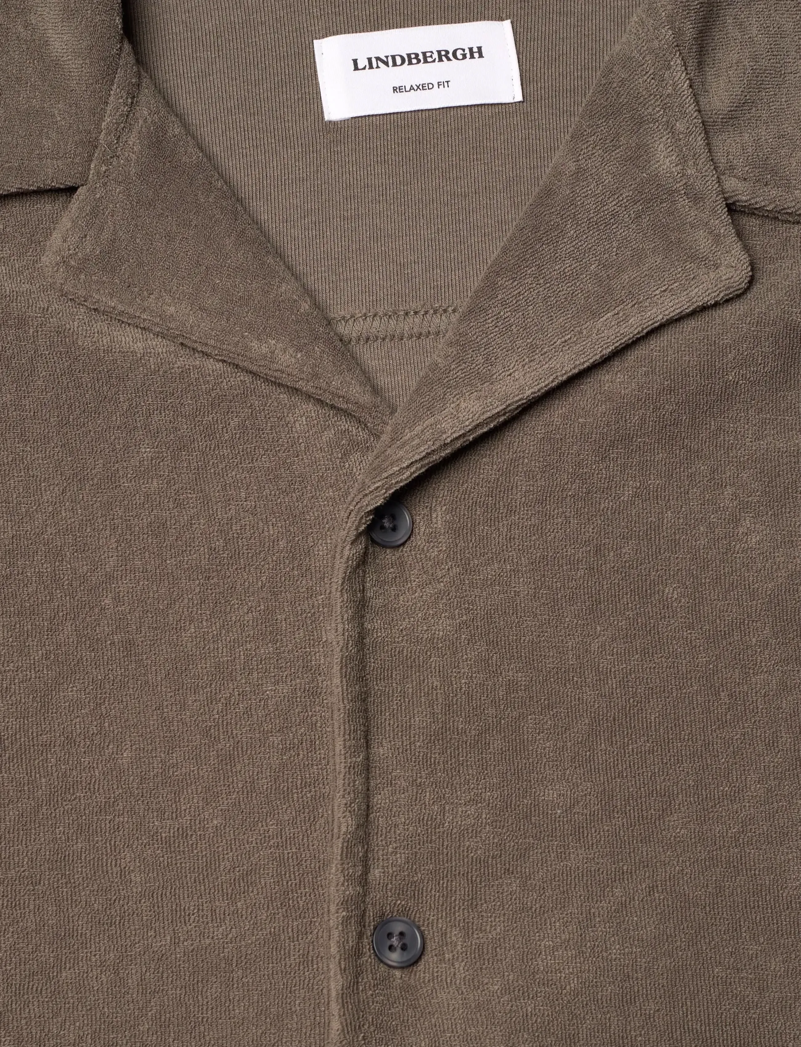 Lindbergh - Relaxed fit towel shirt S/S - kortærmede skjorter - dk stone - 5