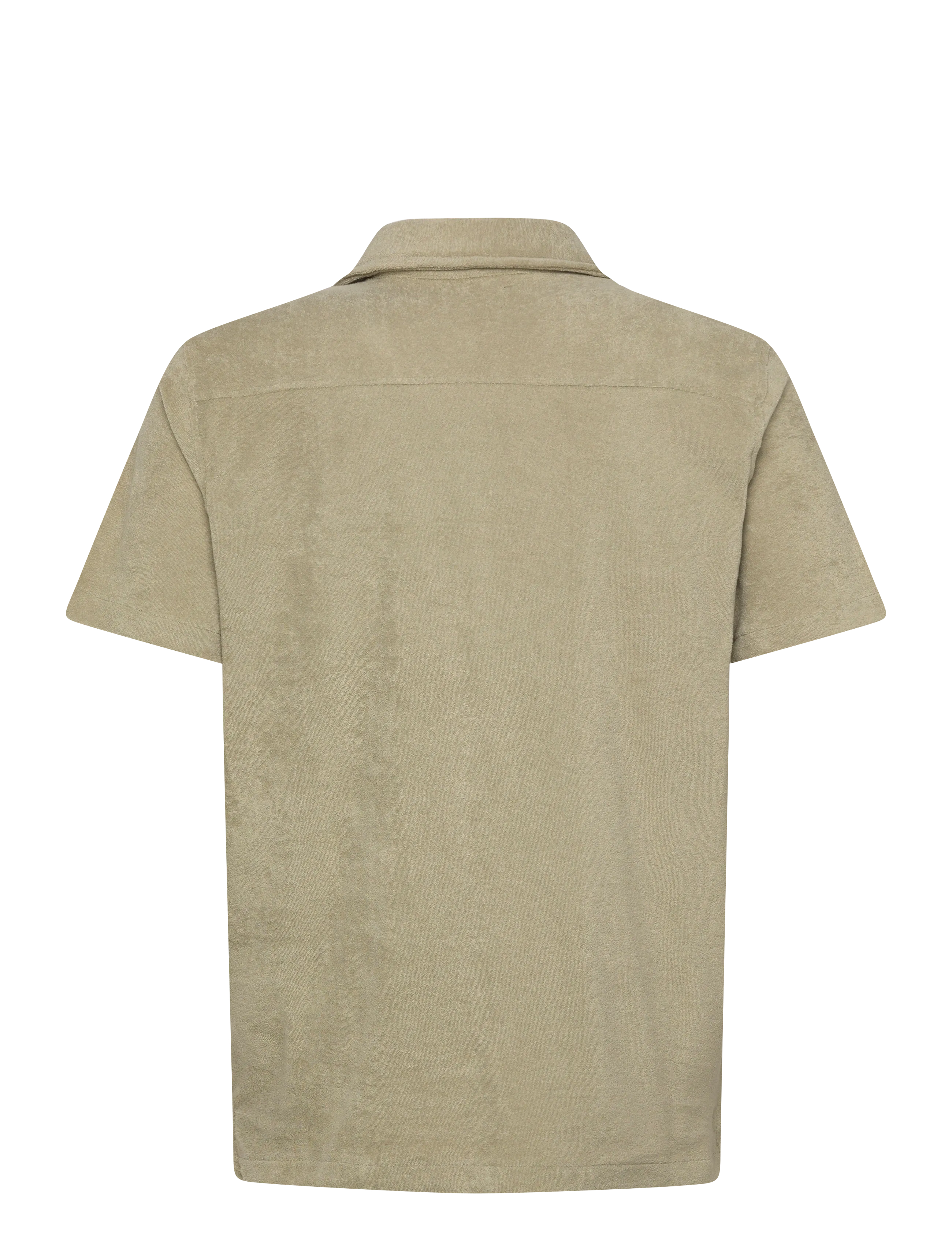 Lindbergh - Relaxed fit towel shirt S/S - kortærmede skjorter - dusty olive - 2