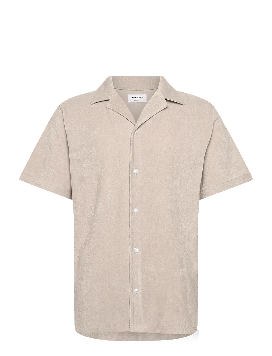 Lindbergh - Relaxed fit towel shirt S/S - lühikeste varrukatega särgid - fair grey - 1
