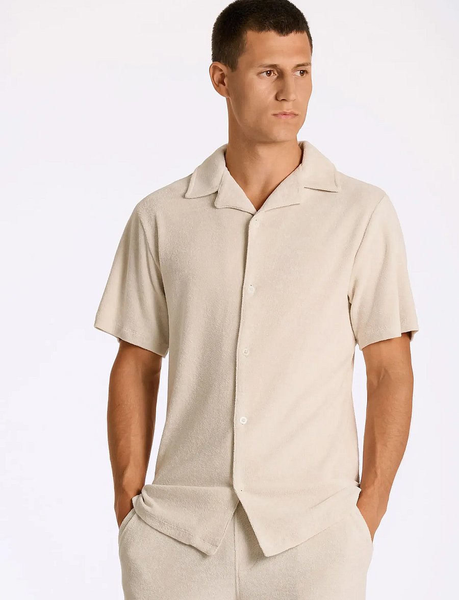 Lindbergh - Relaxed fit towel shirt S/S - lühikeste varrukatega särgid - fair grey - 3