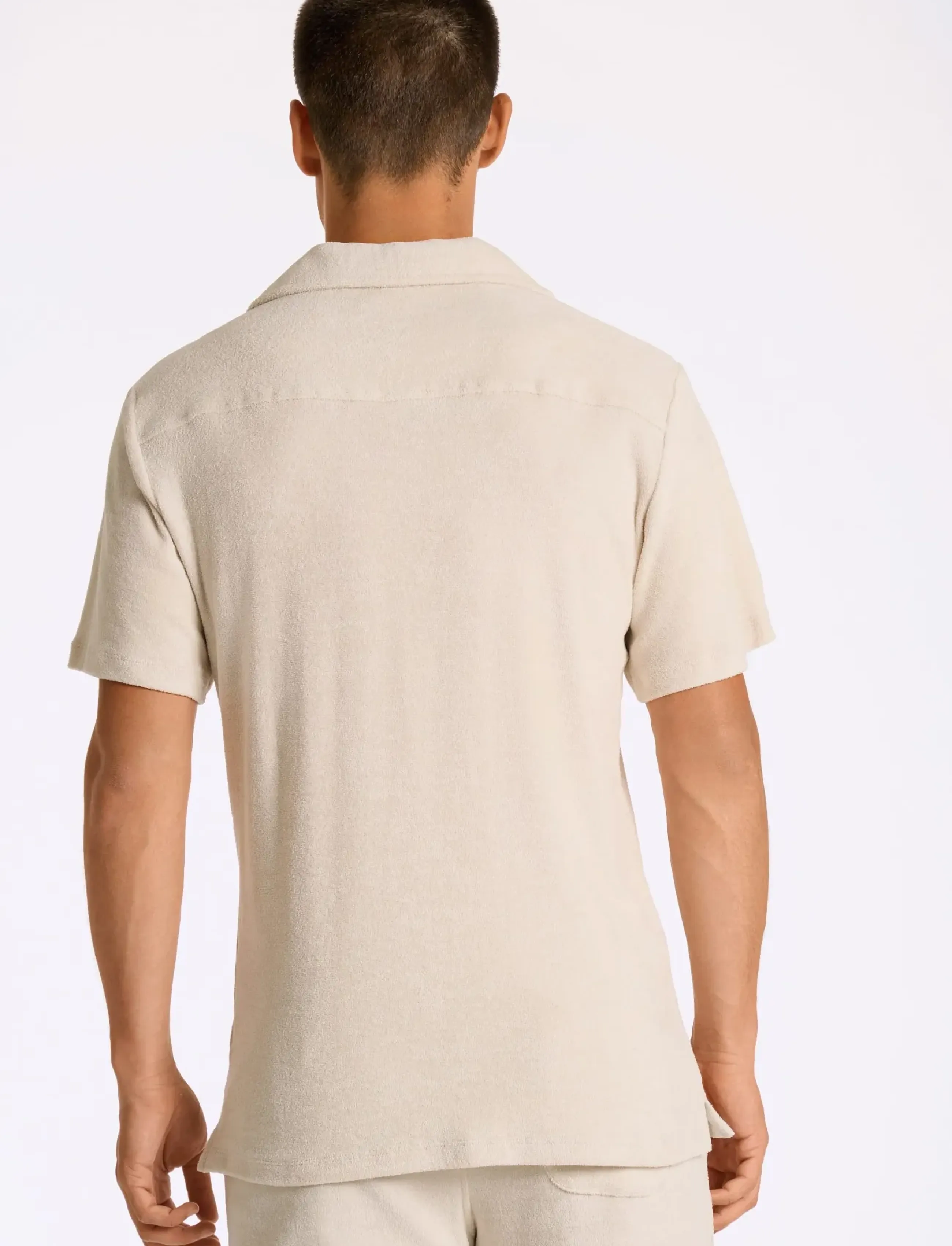 Lindbergh - Relaxed fit towel shirt S/S - kortærmede skjorter - fair grey - 4