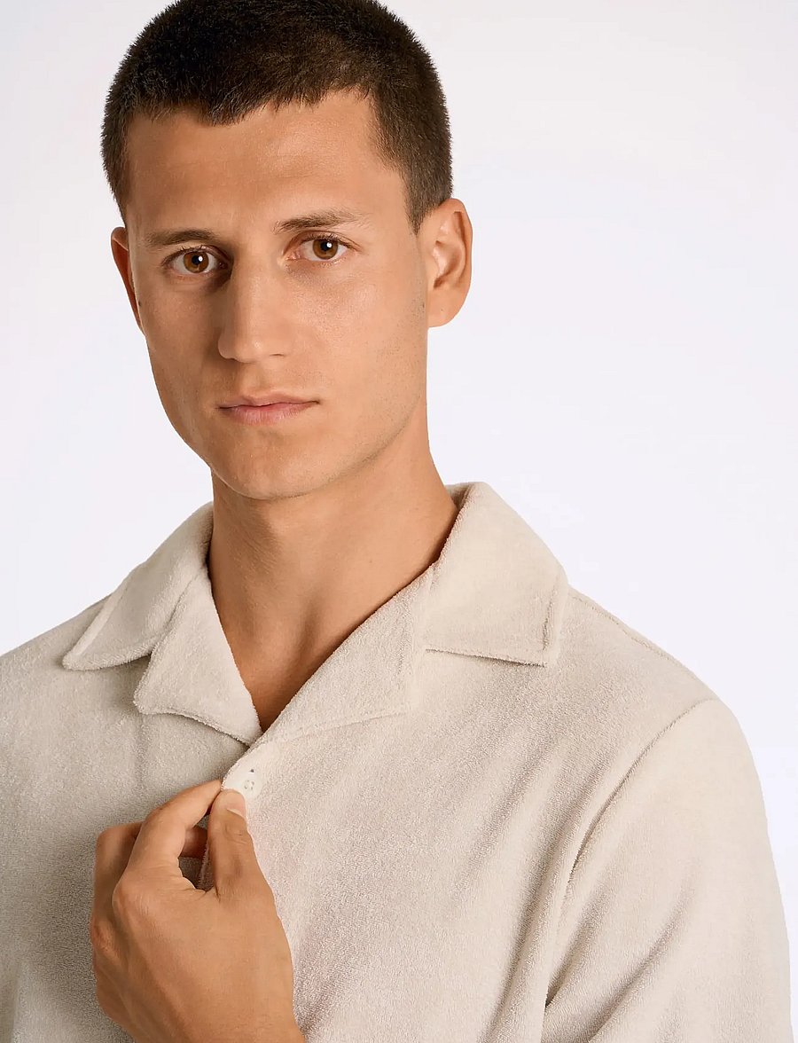 Lindbergh - Relaxed fit towel shirt S/S - lühikeste varrukatega särgid - fair grey - 5