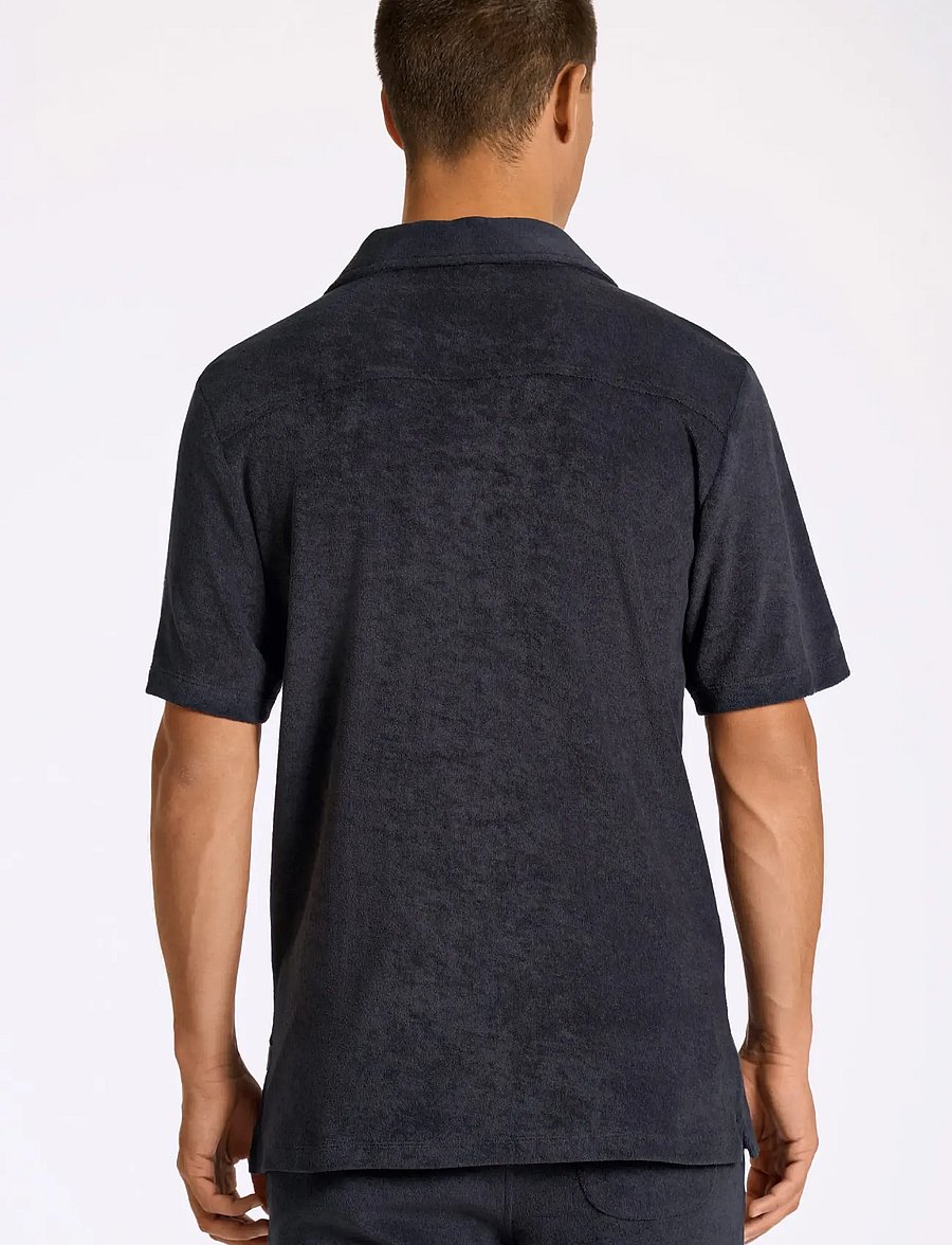 Lindbergh - Relaxed fit towel shirt S/S - lühikeste varrukatega särgid - navy - 4