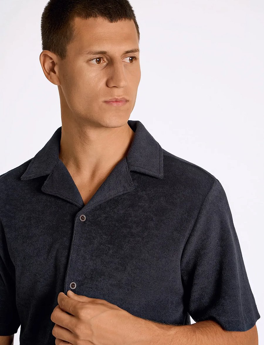 Lindbergh - Relaxed fit towel shirt S/S - lühikeste varrukatega särgid - navy - 5