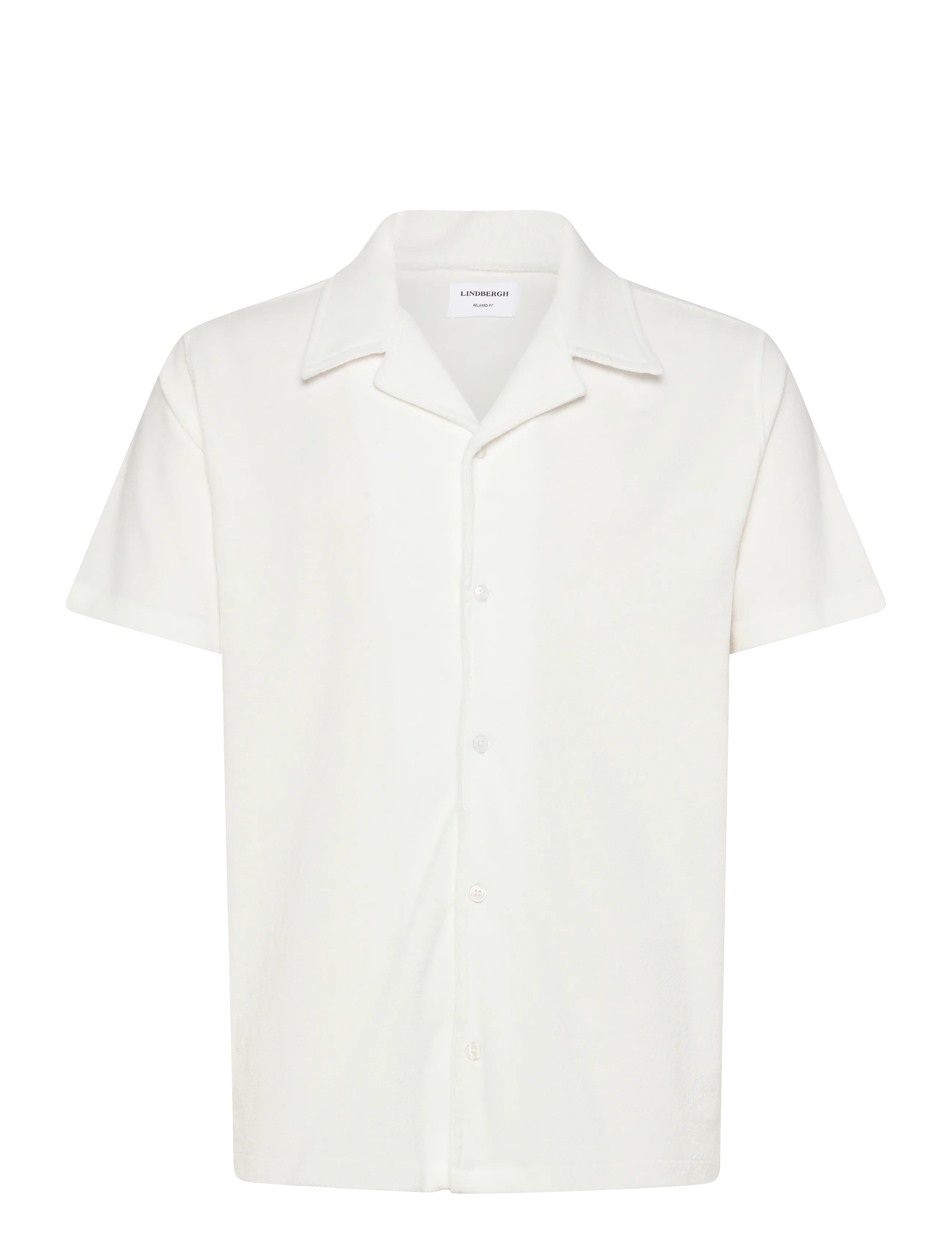 Lindbergh - Relaxed fit towel shirt S/S - kortærmede skjorter - off white - 1